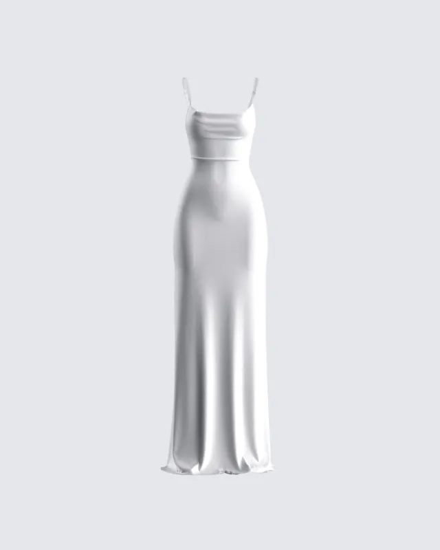 Sana Ivory Cowl Maxi Dress sold by Finesse