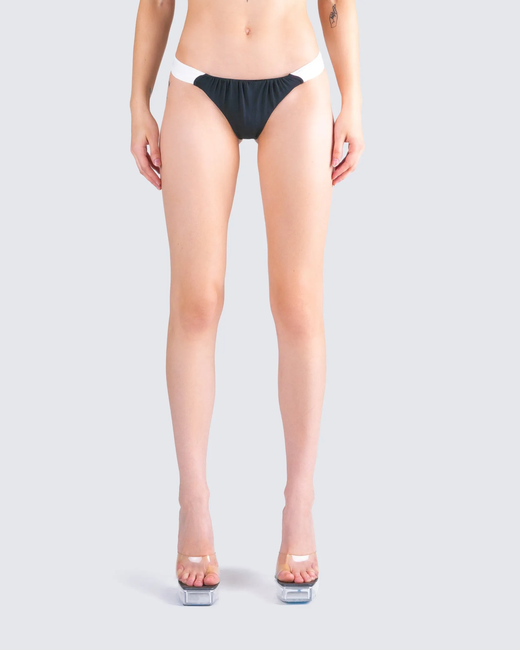 Taika Black Shirred Bikini Bottom sold by Finesse product image thumbnail 4