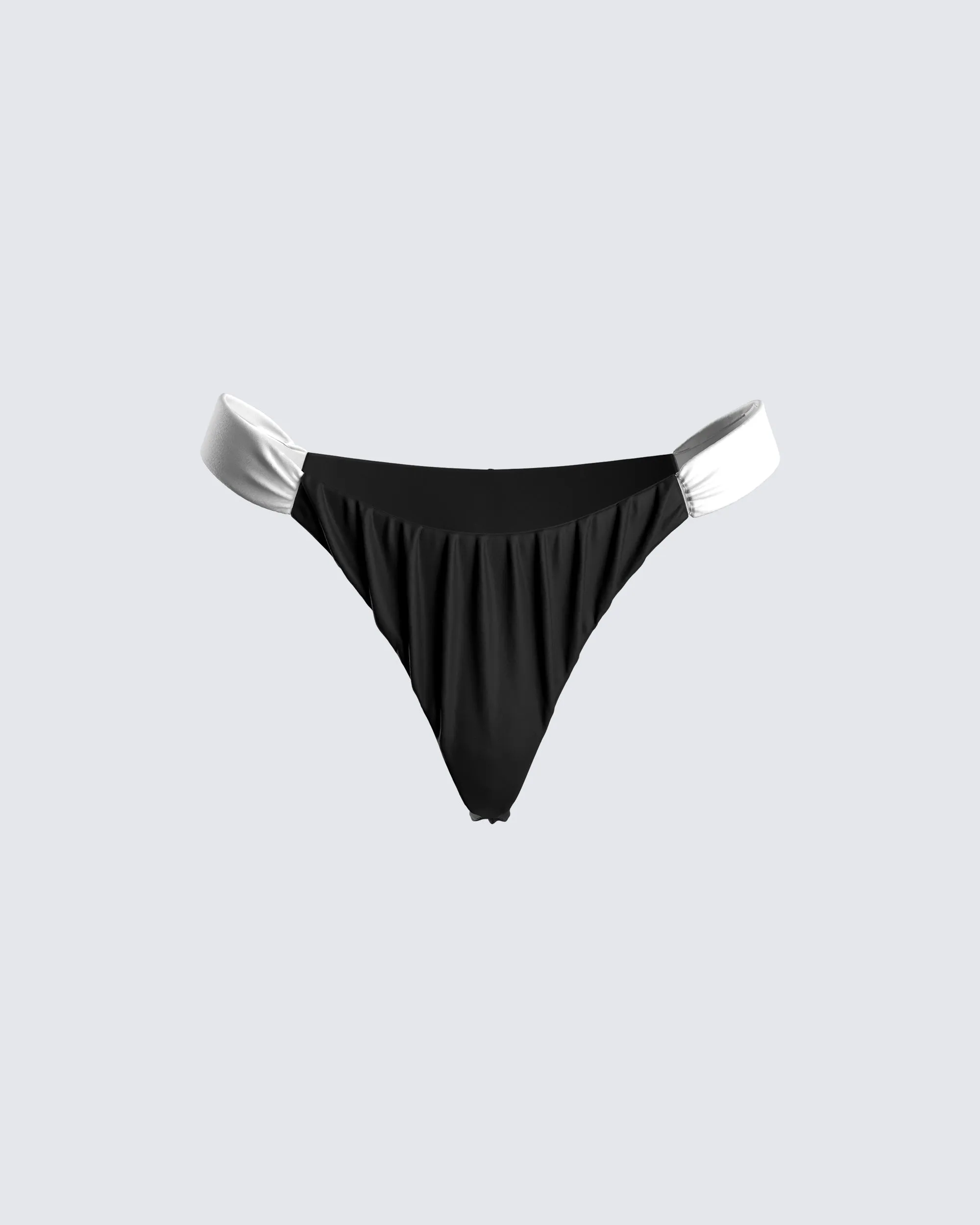 Taika Black Shirred Bikini Bottom sold by Finesse