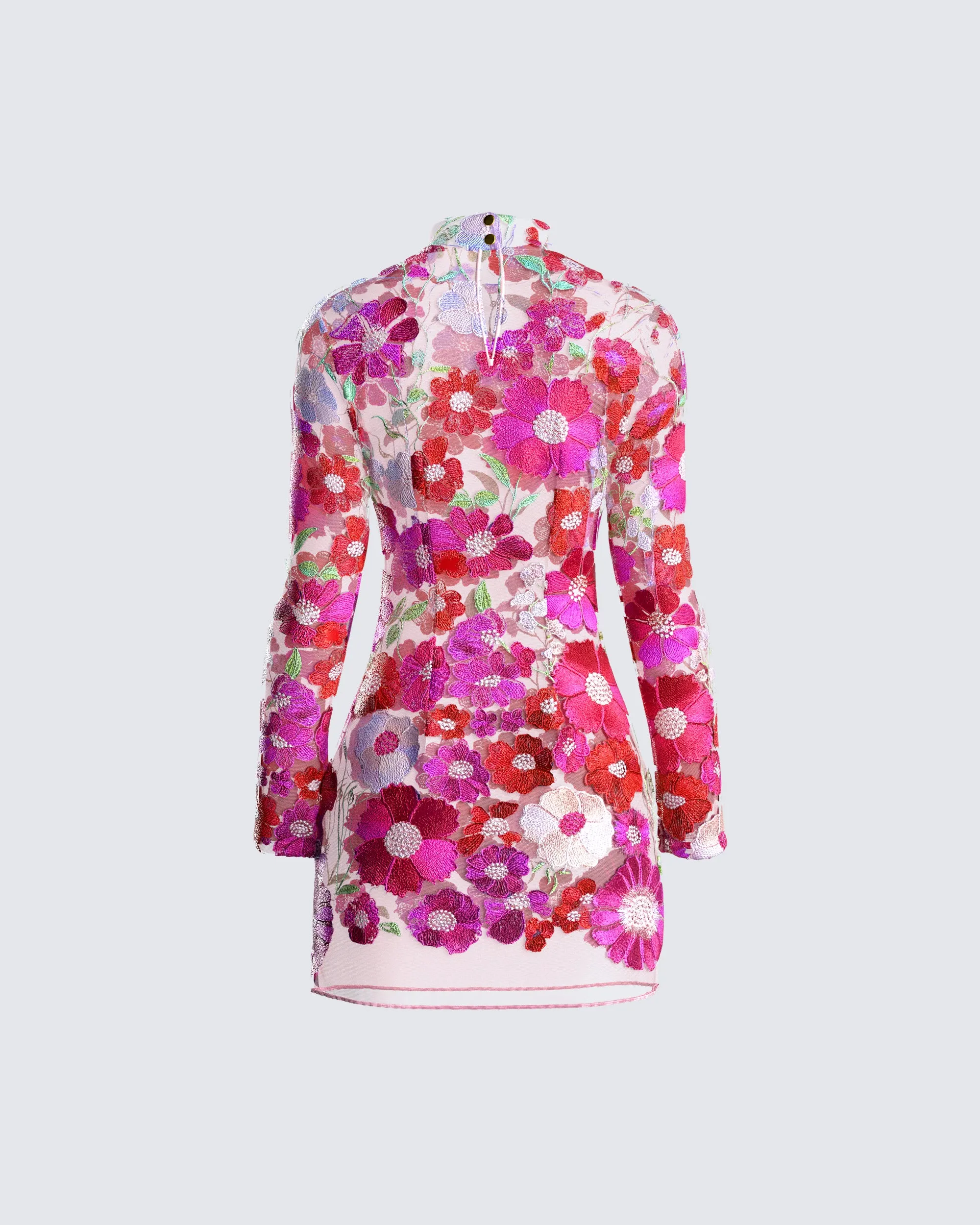 Flora Pink Flower Mini Dress sold by Finesse product image thumbnail 3