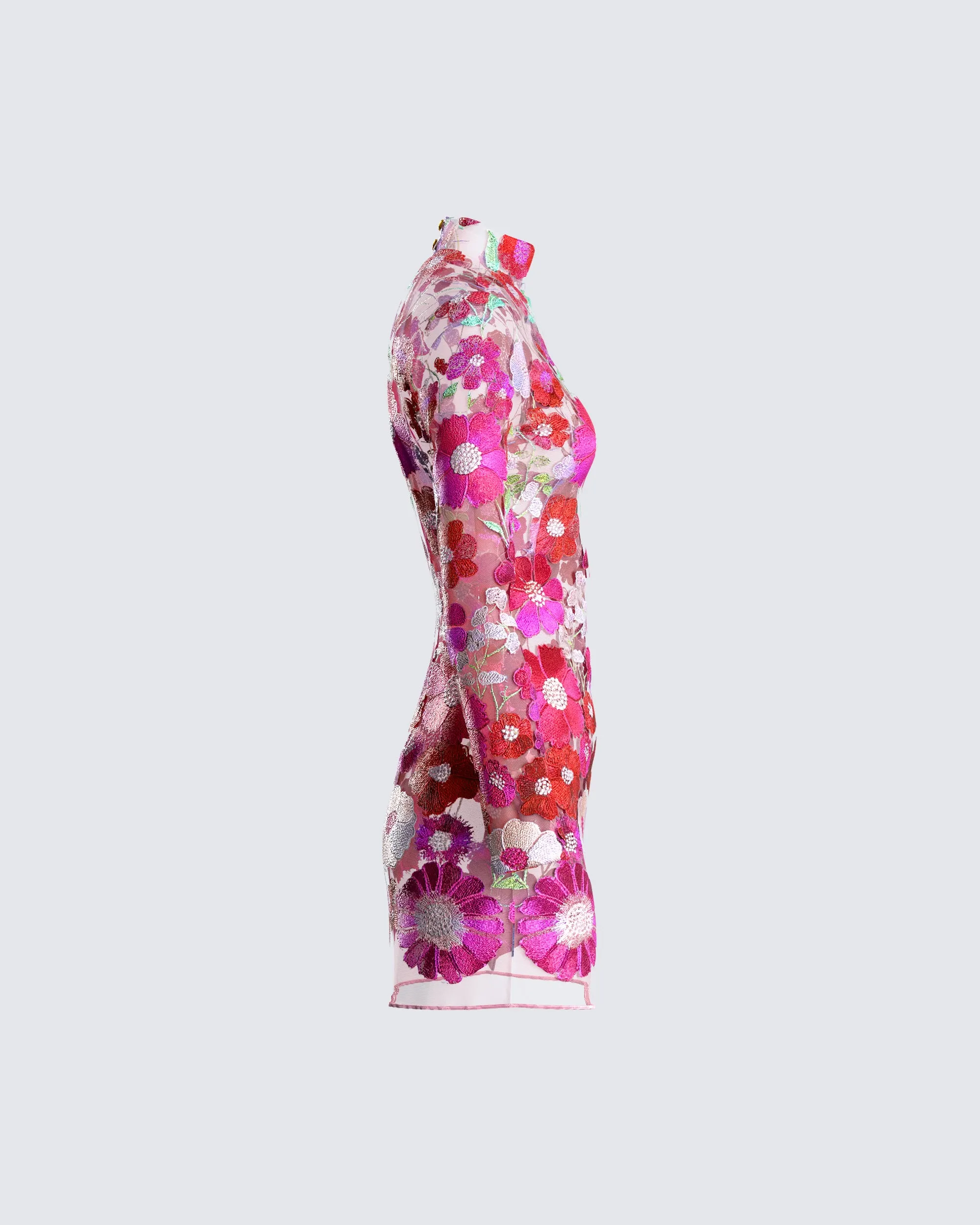 Flora Pink Flower Mini Dress sold by Finesse product image thumbnail 2