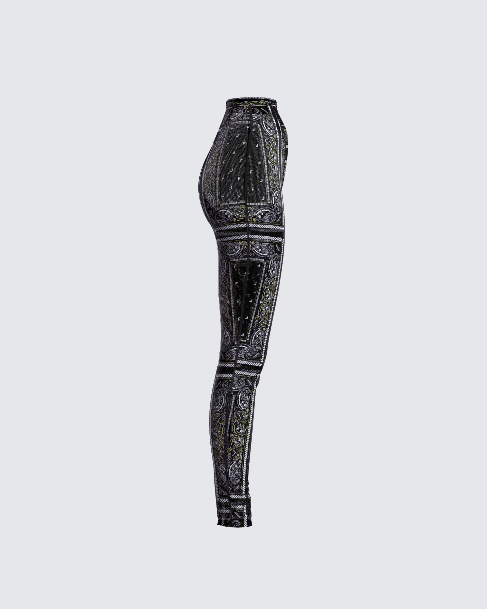 Rikku Black Bandana Mesh Leggings sold by Finesse product image thumbnail 2