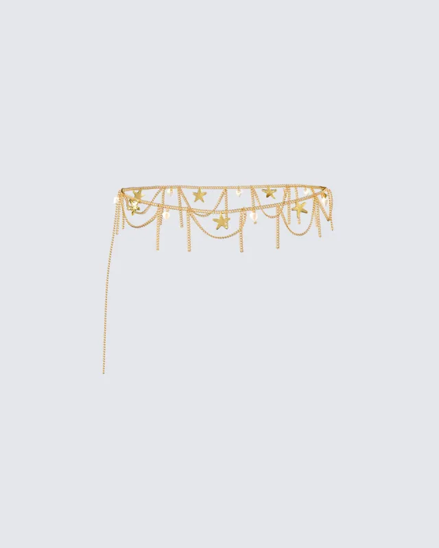 Sakura Gold Chain Shell Belt sold by Finesse