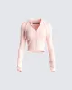 Alyssa Pink Knit Cropped Jacket sold by Finesse