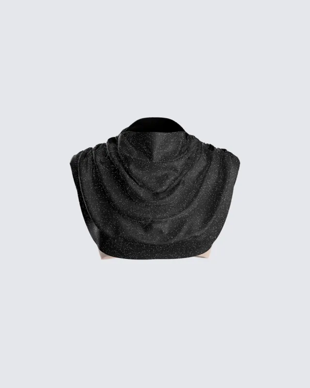 Whitney Black Shimmer Crop Top sold by Finesse