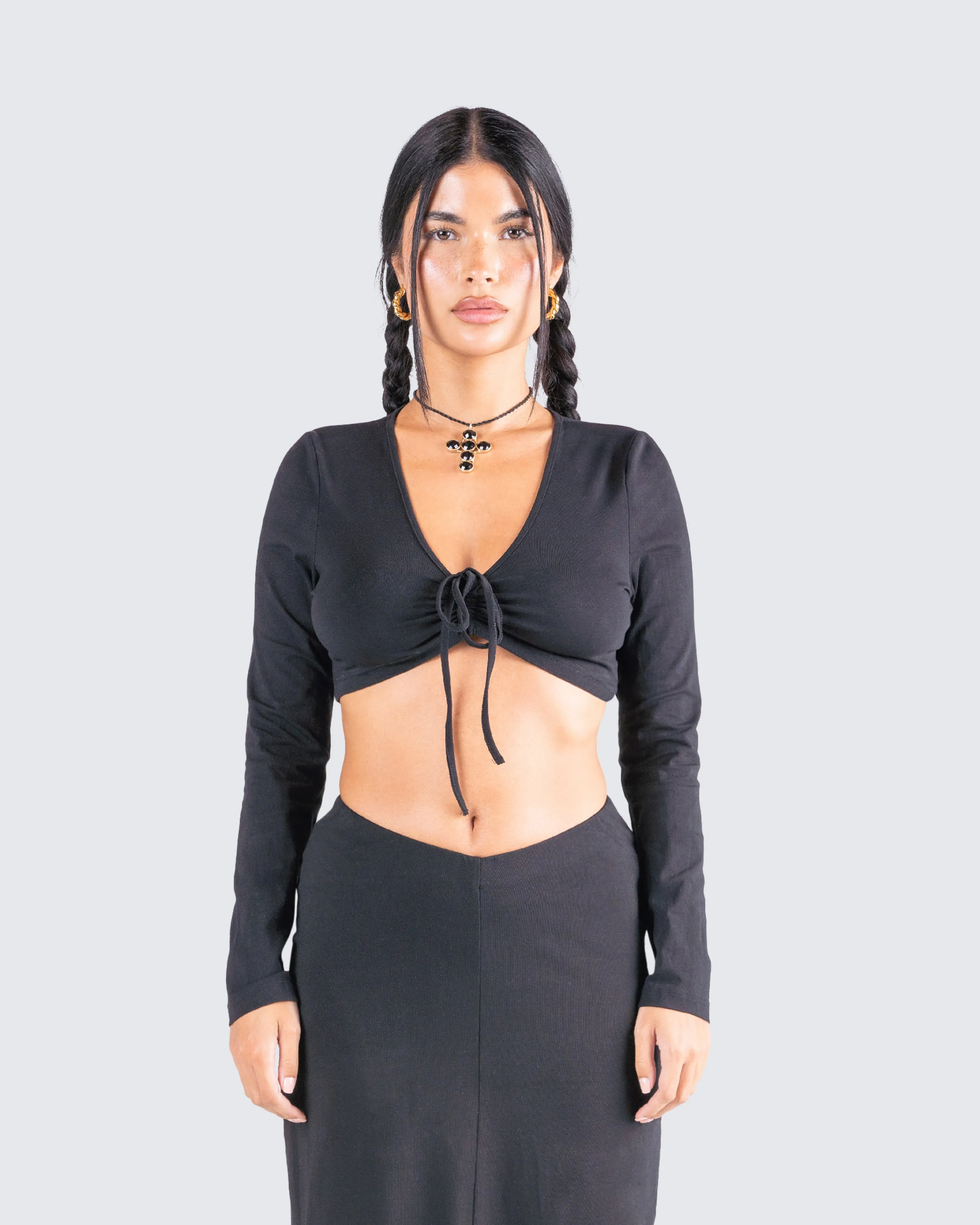 Nadia Black Jersey Top sold by Finesse product image thumbnail 4