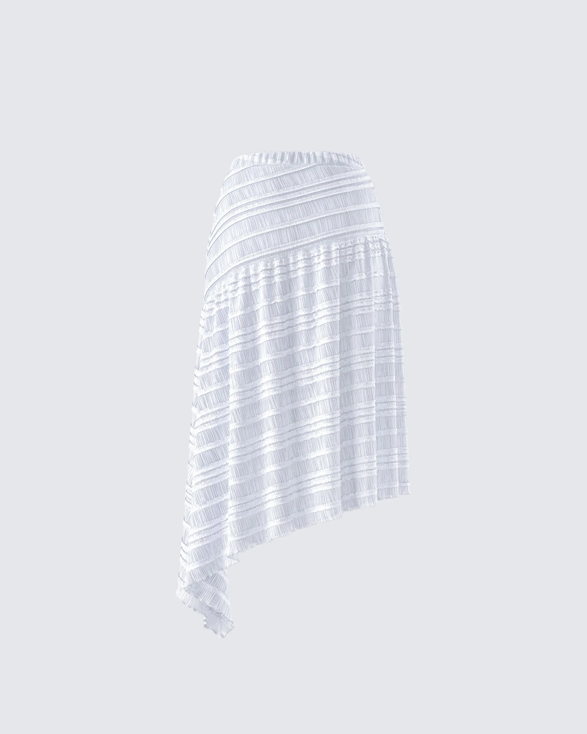 Zaya White Tiered Asymmetric Skirt sold by Finesse product image thumbnail 3