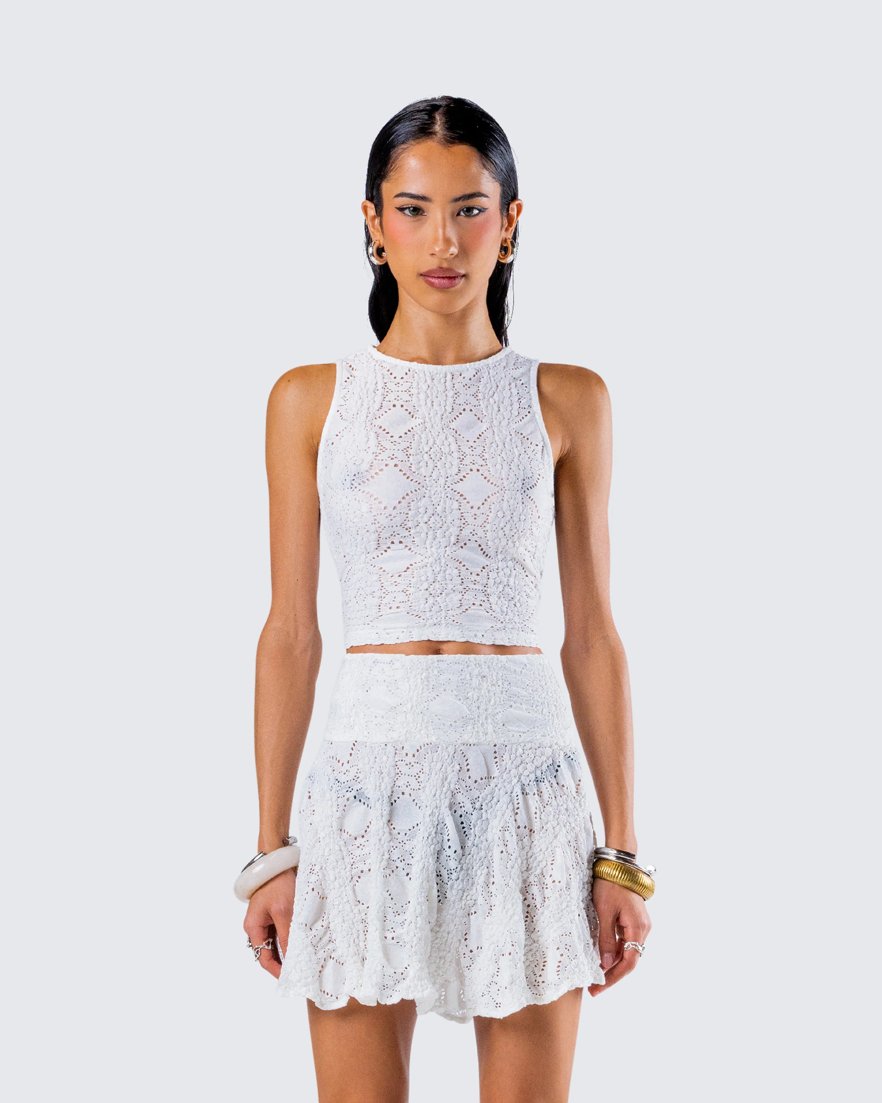 Teya White Pattern Top sold by Finesse product image thumbnail 4