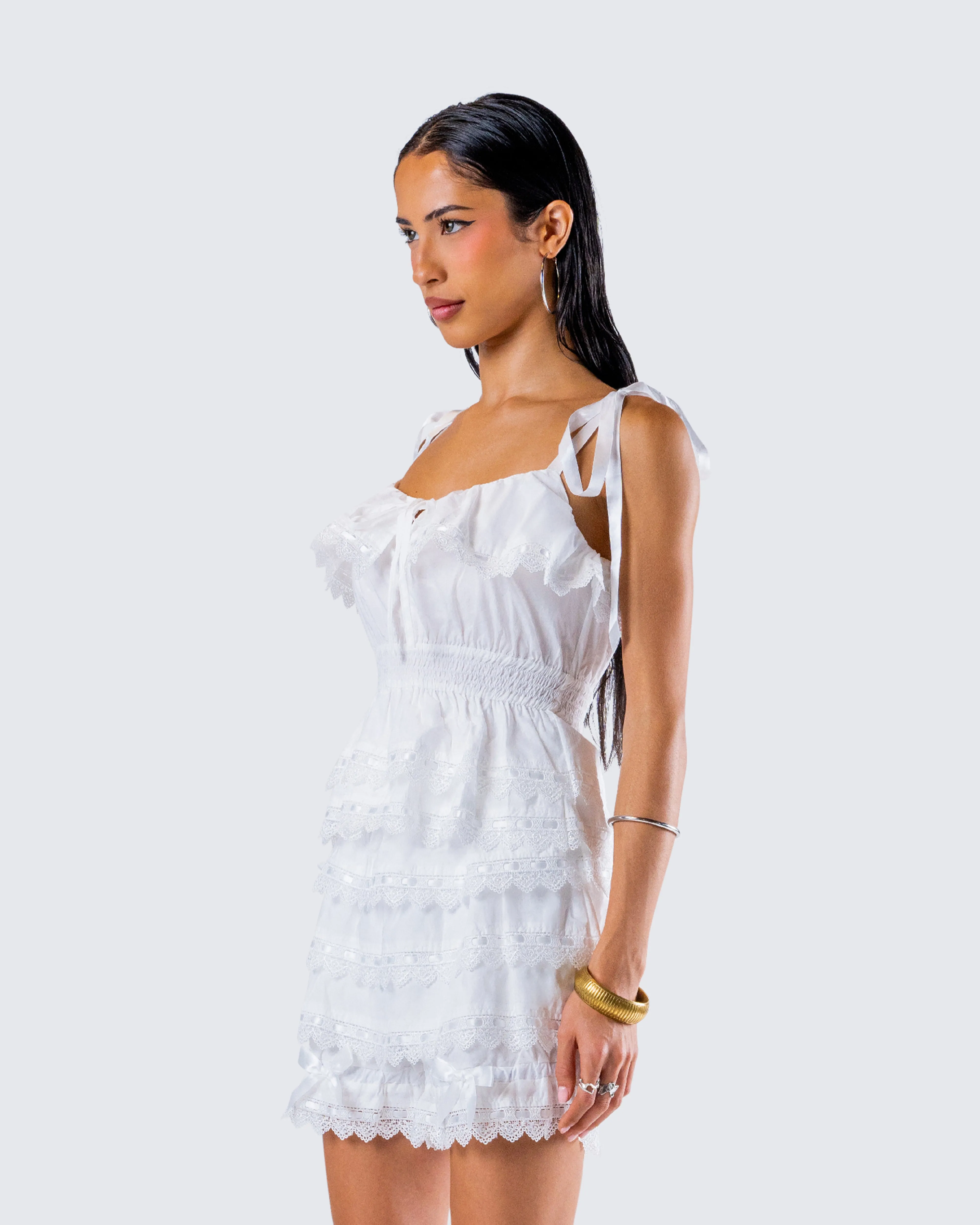 Shannyn White Ruffle Tie Top sold by Finesse product image thumbnail 5