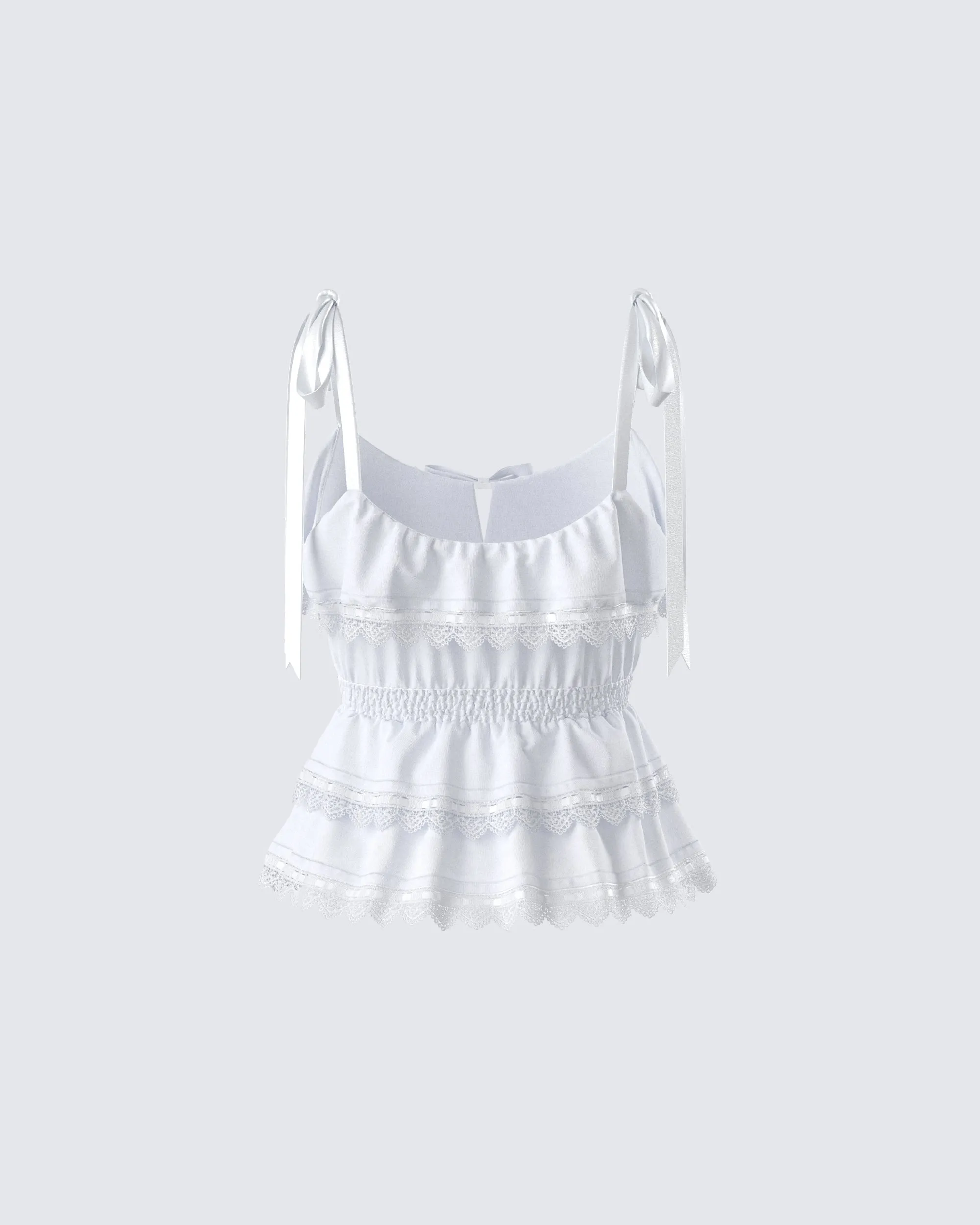 Shannyn White Ruffle Tie Top sold by Finesse product image thumbnail 3