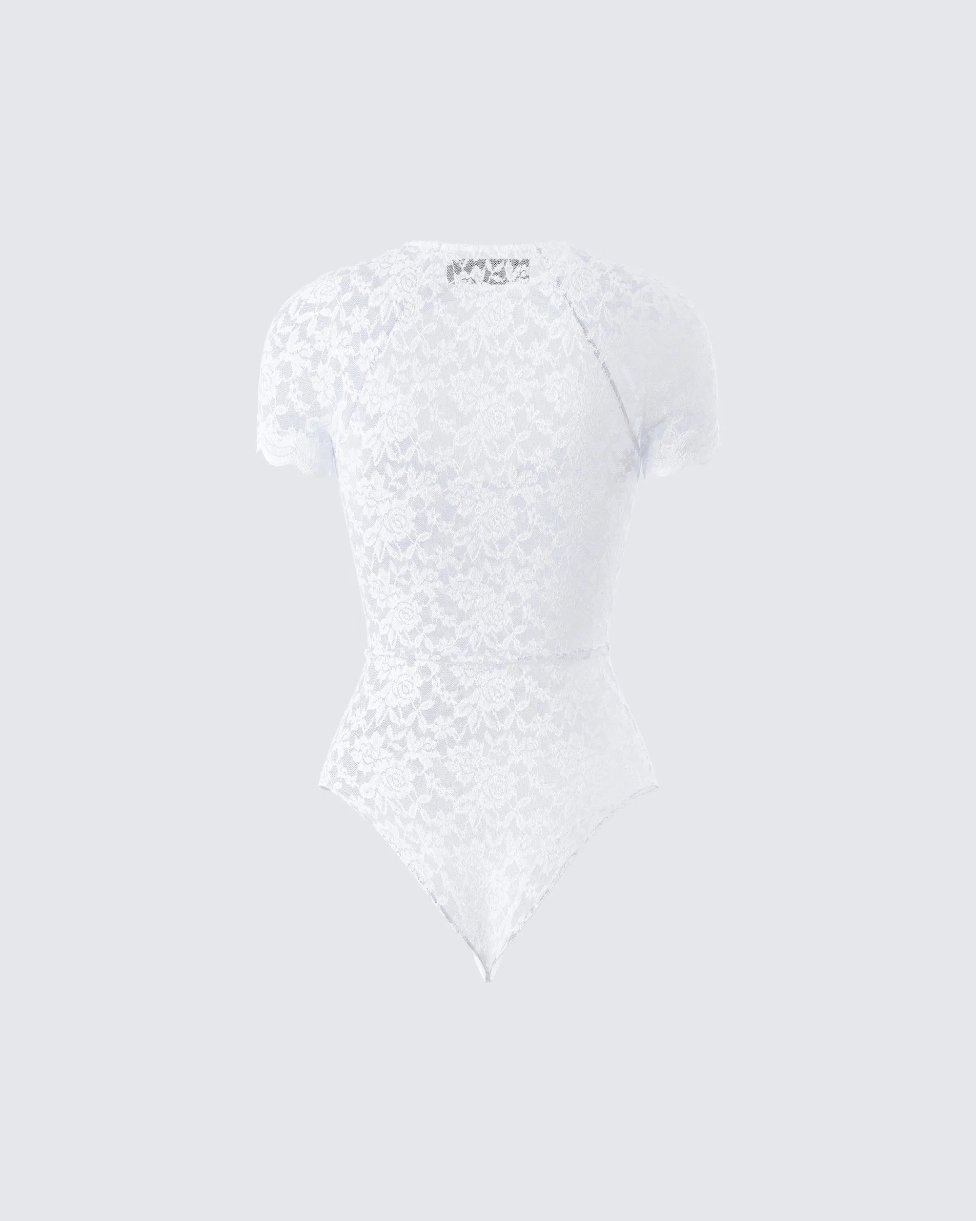 Romona White Lace Cut Out Bodysuit sold by Finesse product image thumbnail 3