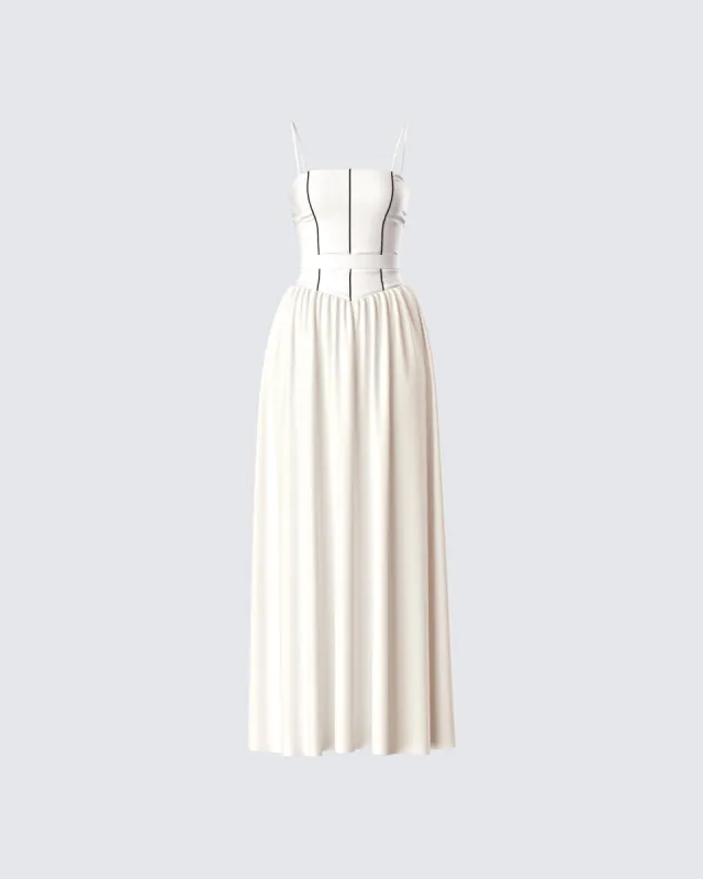 Nya Ivory Cotton Maxi Dress sold by Finesse