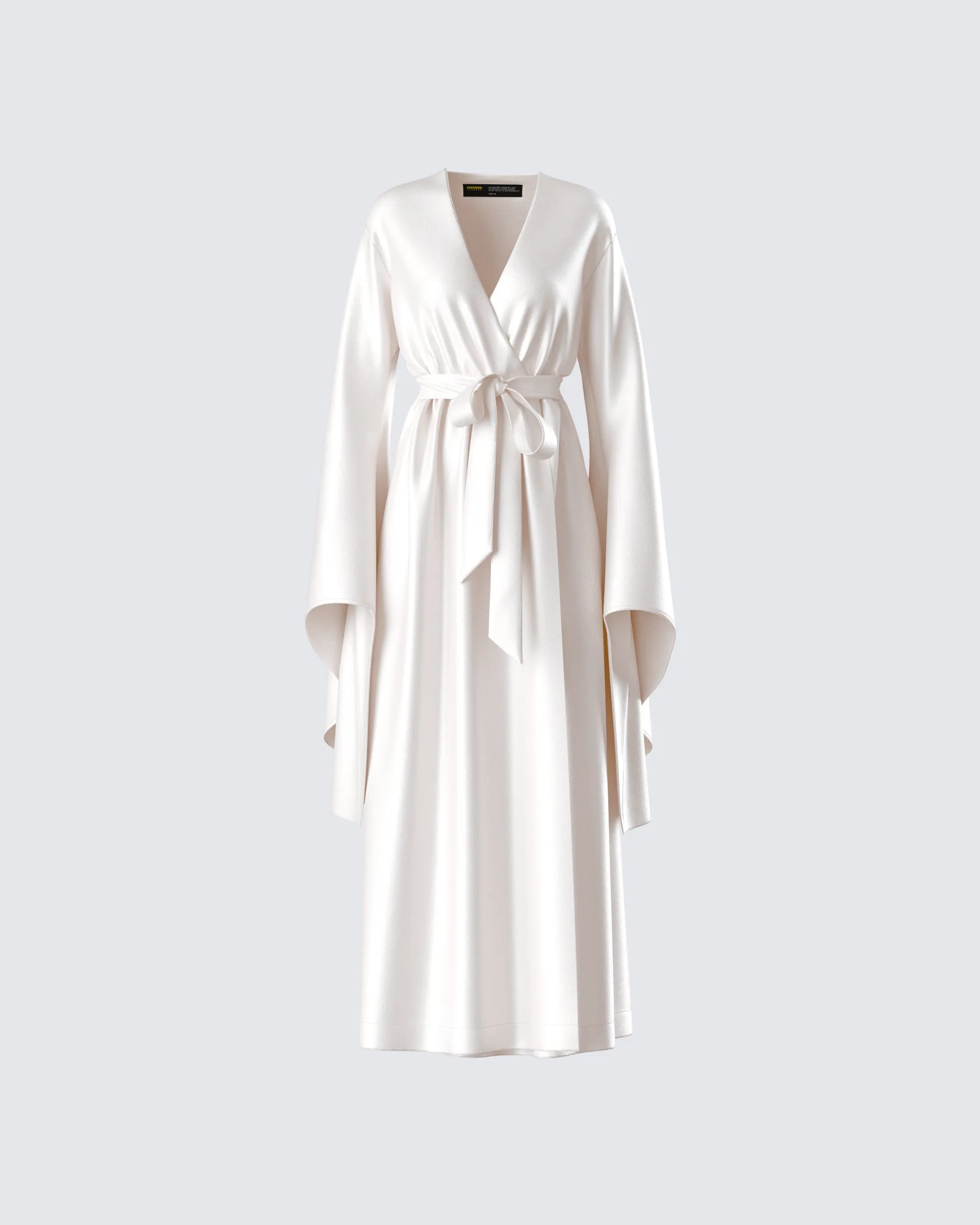 Cressida Ivory Satin Maxi Robe sold by Finesse