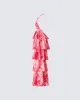 Caprice Pink Floral Maxi Dress sold by Finesse