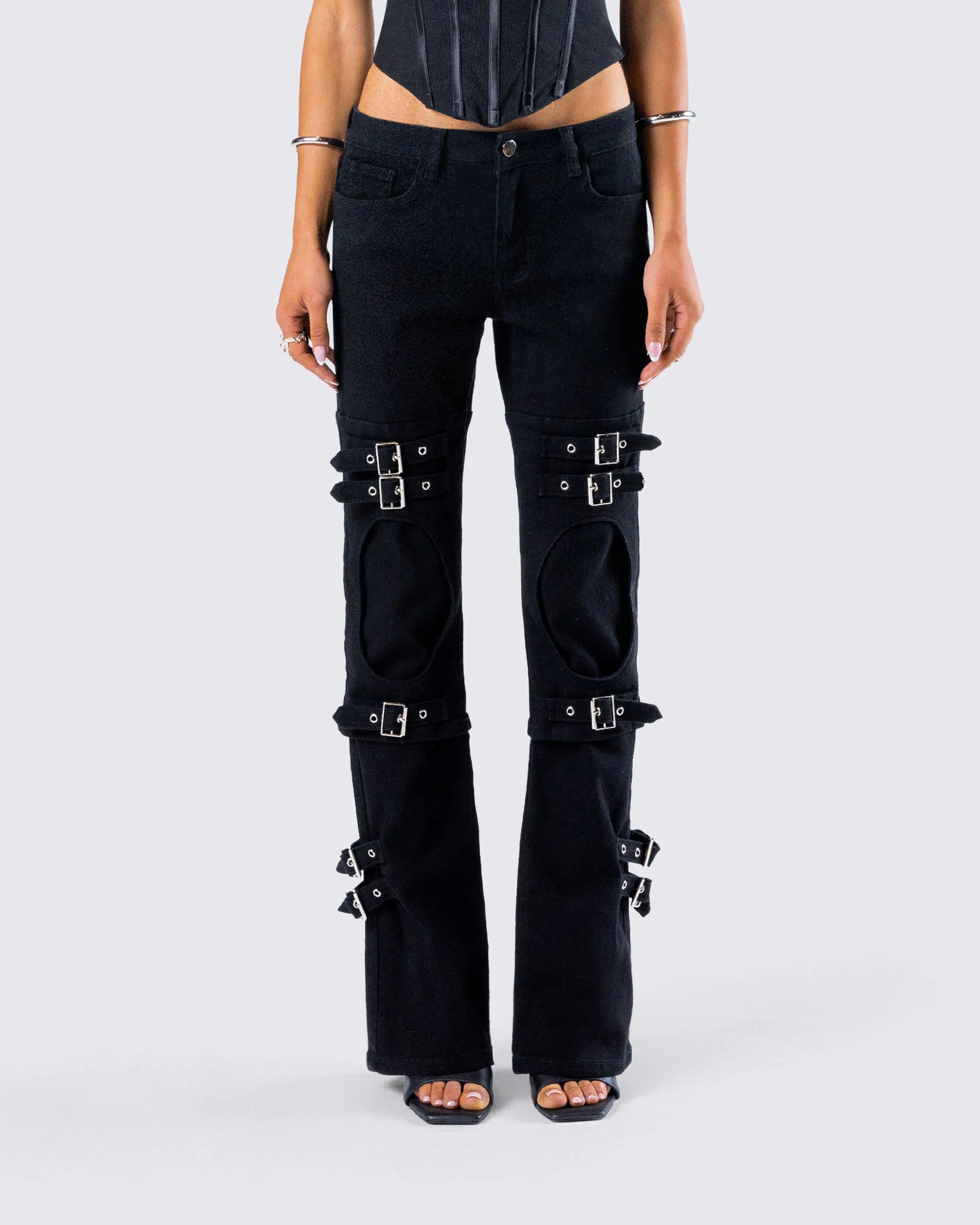 Serenity Black Denim Buckle Jean sold by Finesse product image thumbnail 4