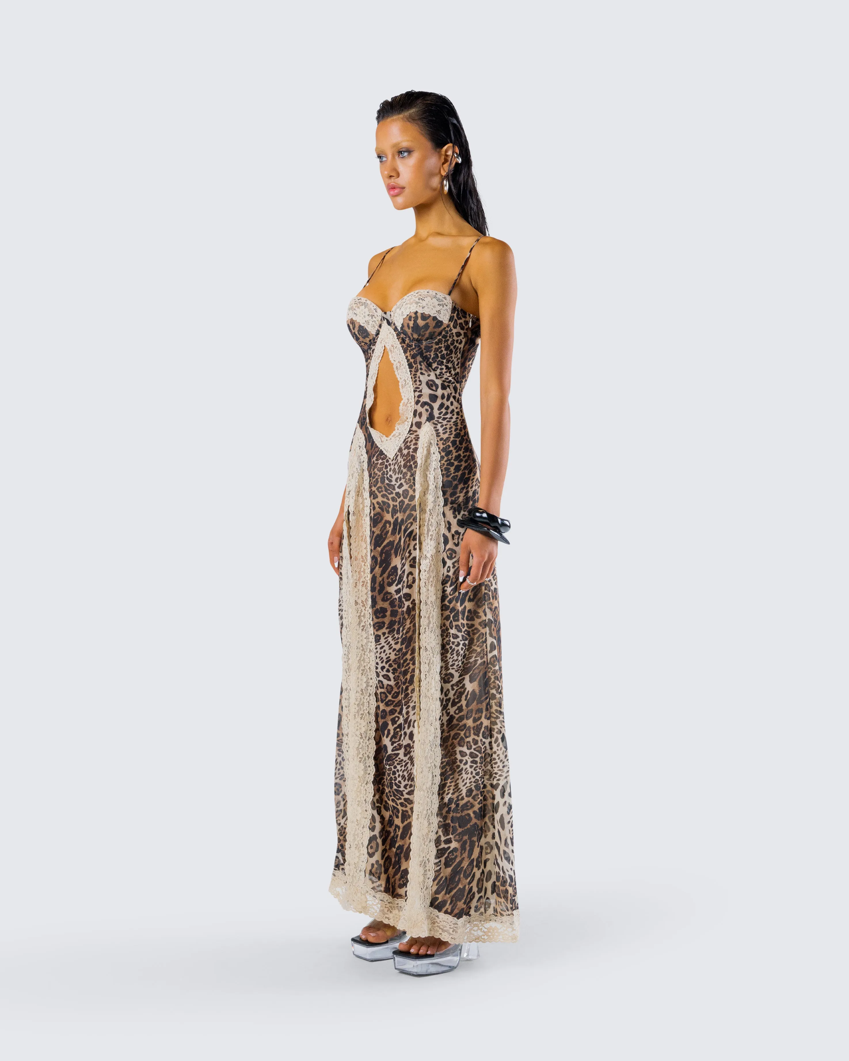 Royan Leopard Print Maxi Dress sold by Finesse product image thumbnail 5