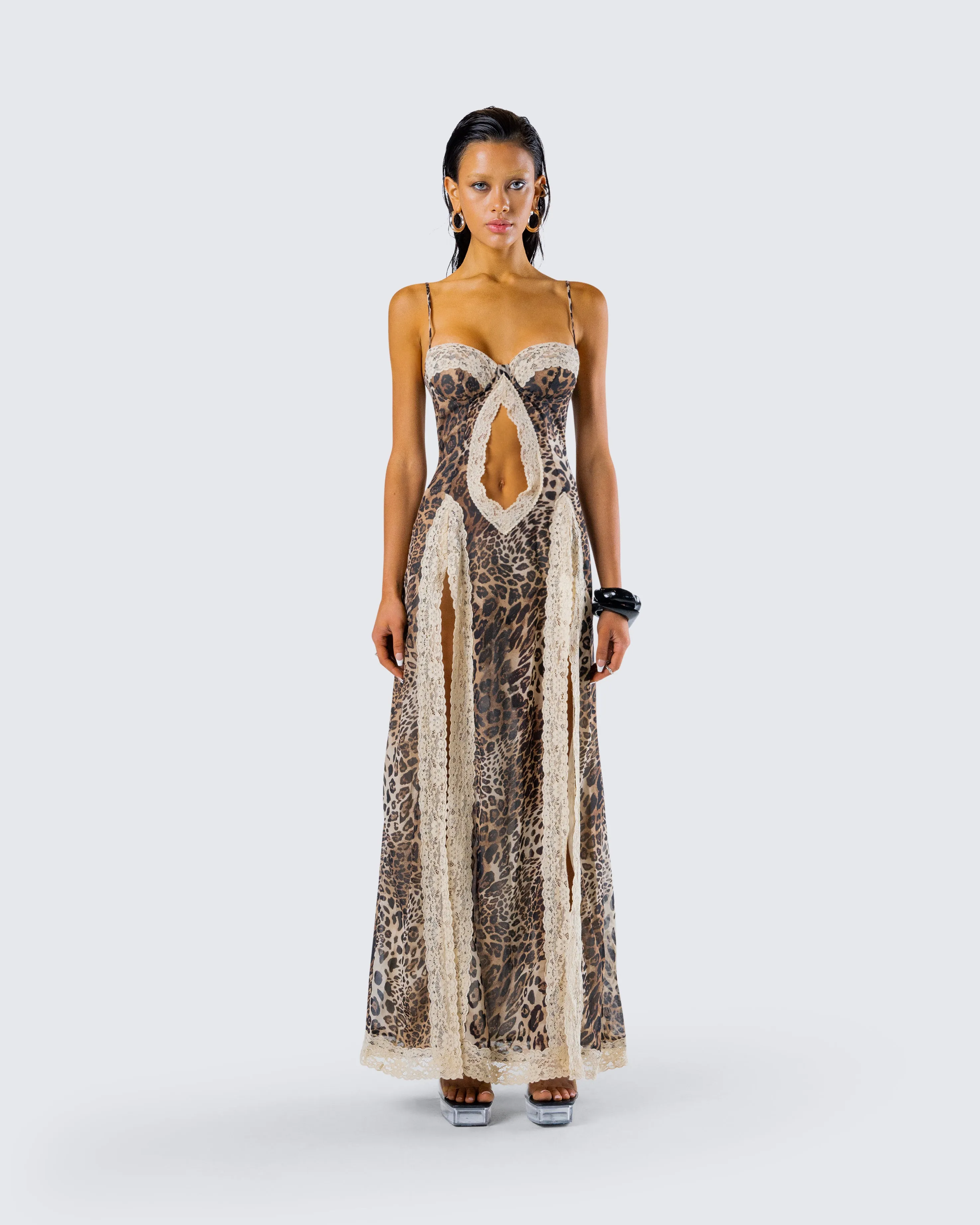 Royan Leopard Print Maxi Dress sold by Finesse product image thumbnail 4