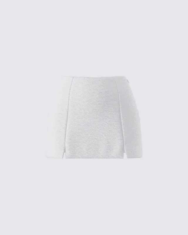 Kiraz Heather Grey Micro Mini Skirt sold by Finesse