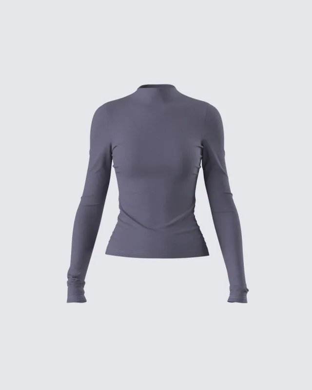 Kiraz Charcoal Grey Long Sleeve Top sold by Finesse
