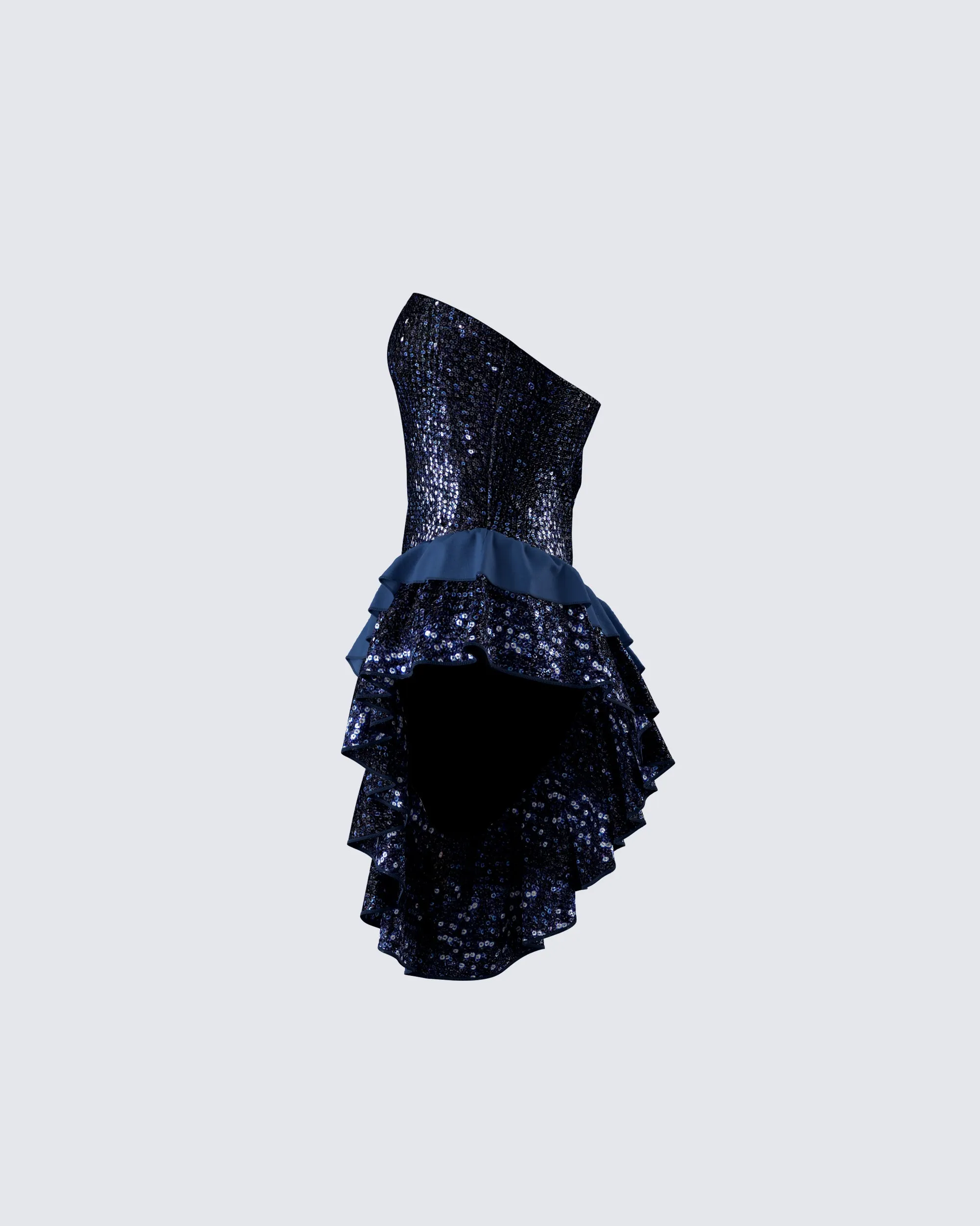 Kienna Navy Sequin Asymmetrical Top sold by Finesse product image thumbnail 2