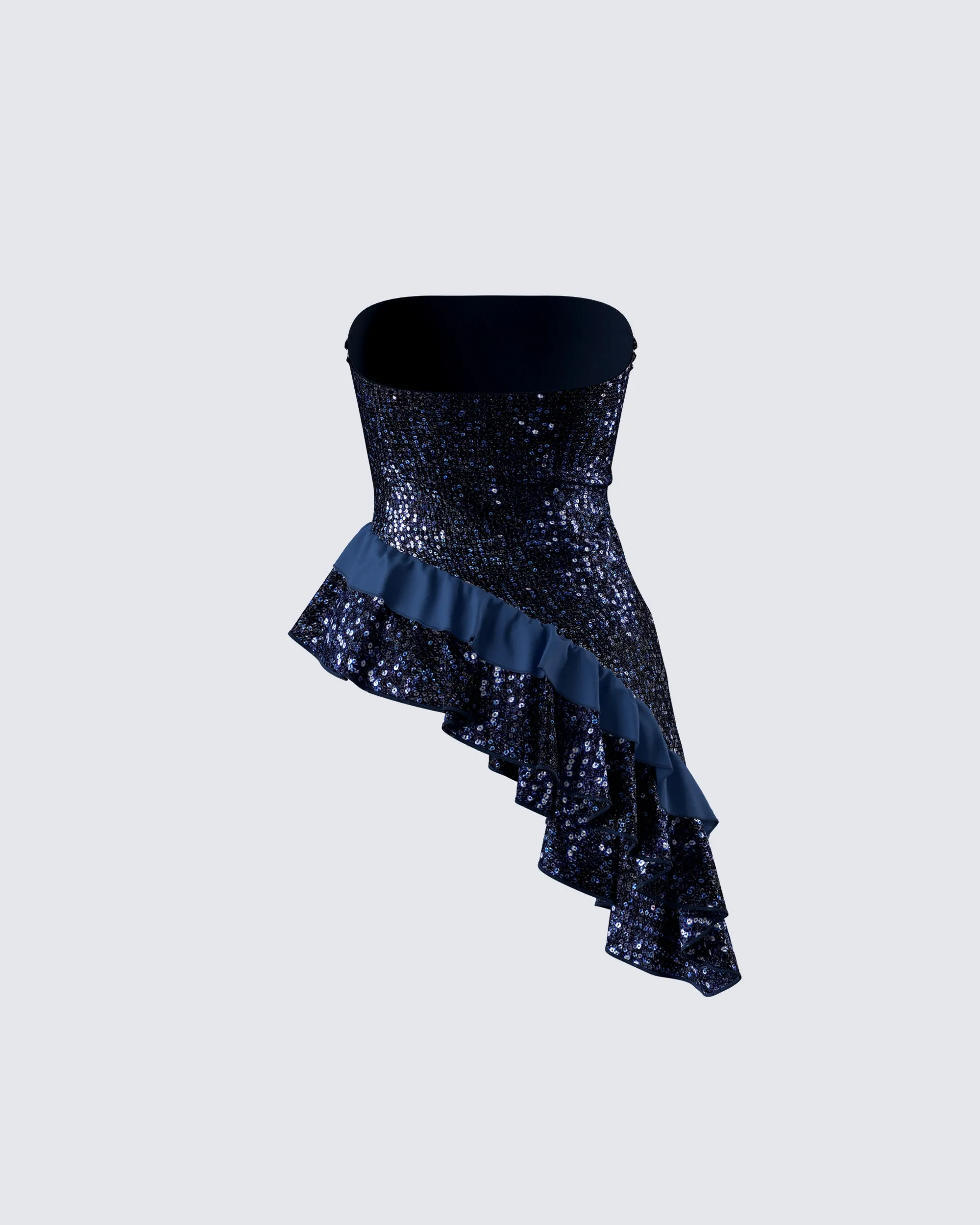 Kienna Navy Sequin Asymmetrical Top sold by Finesse product image thumbnail 3
