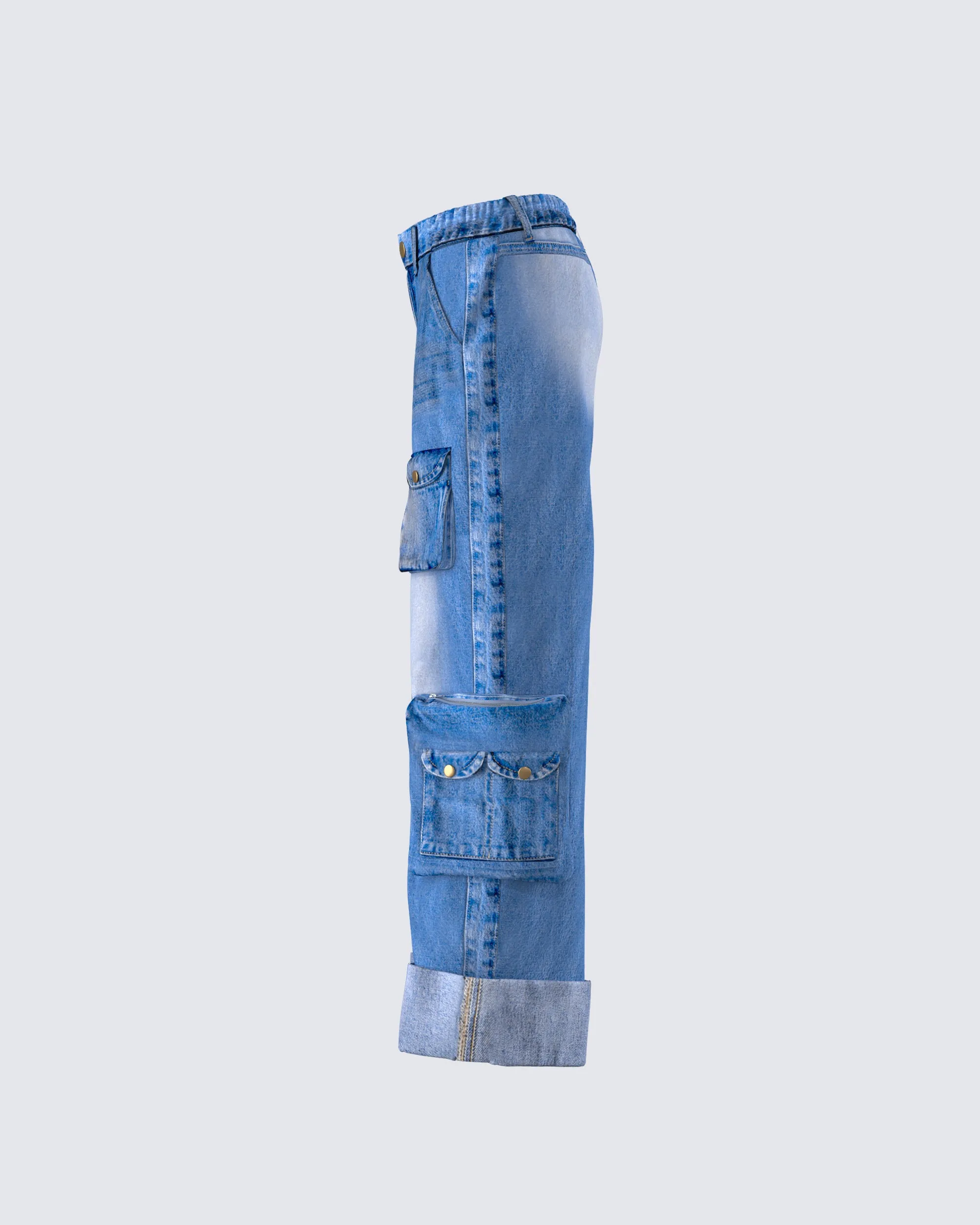 Karen Blue Denim Cargo Pant sold by Finesse product image thumbnail 2