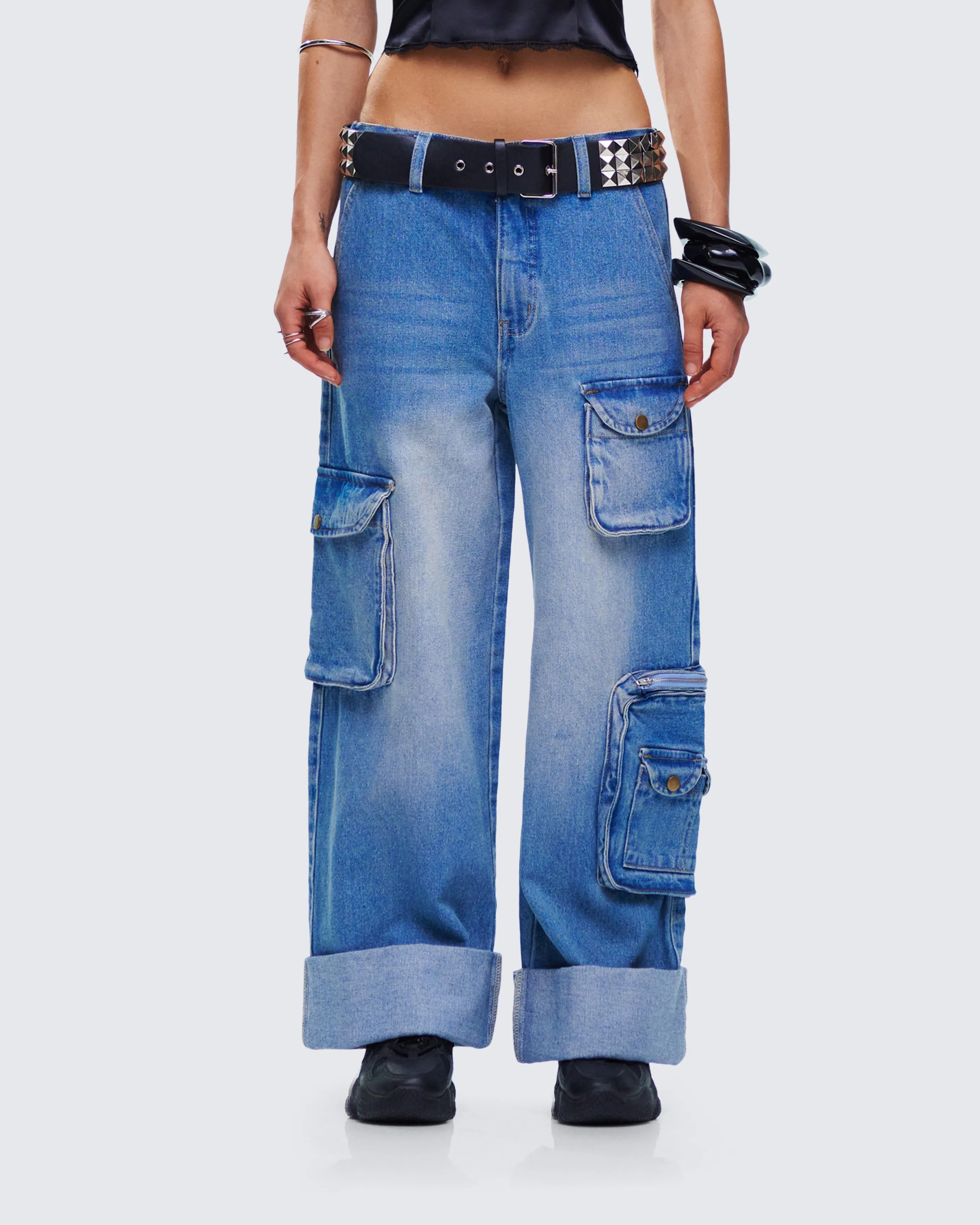 Karen Blue Denim Cargo Pant sold by Finesse product image thumbnail 4