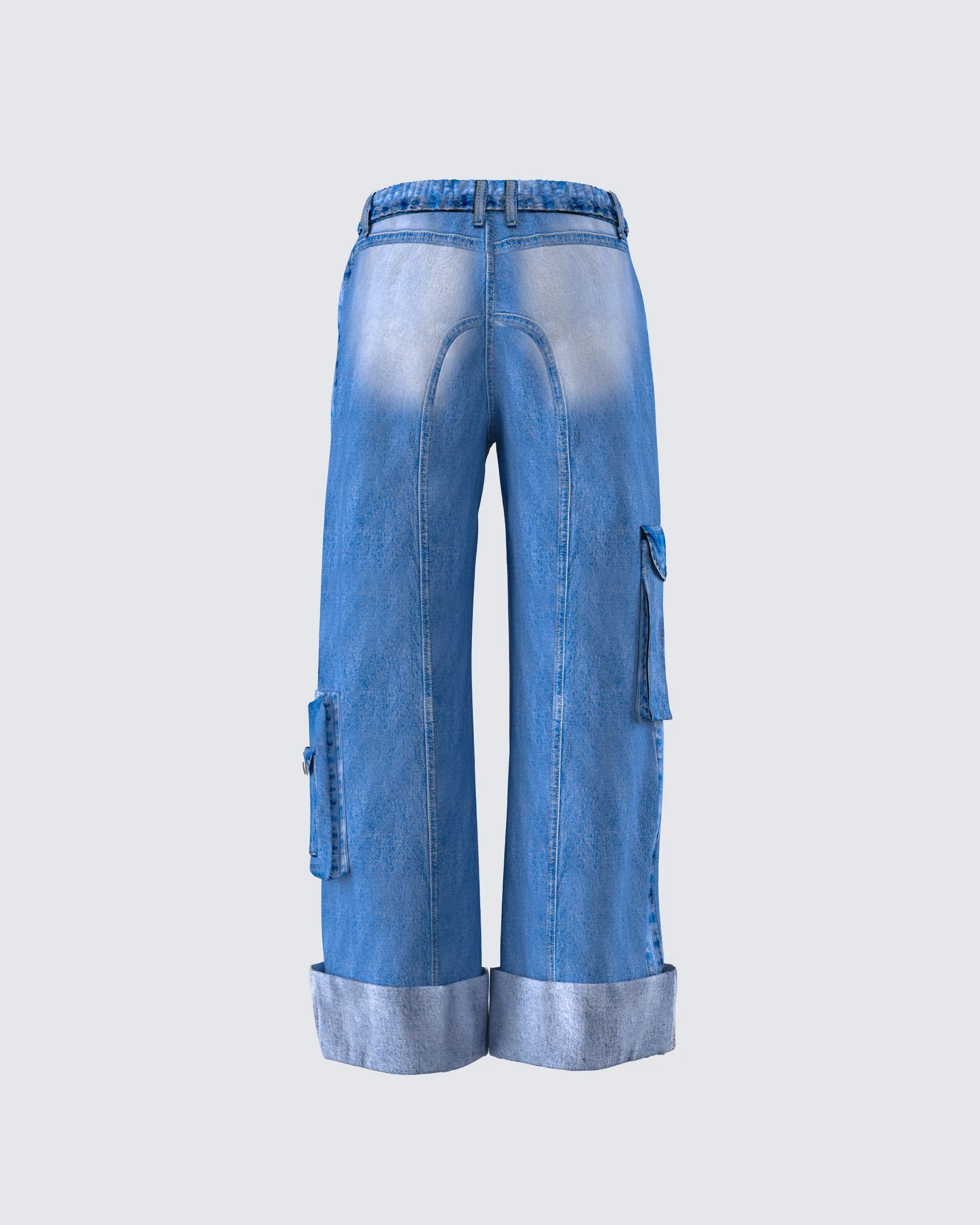 Karen Blue Denim Cargo Pant sold by Finesse product image thumbnail 3