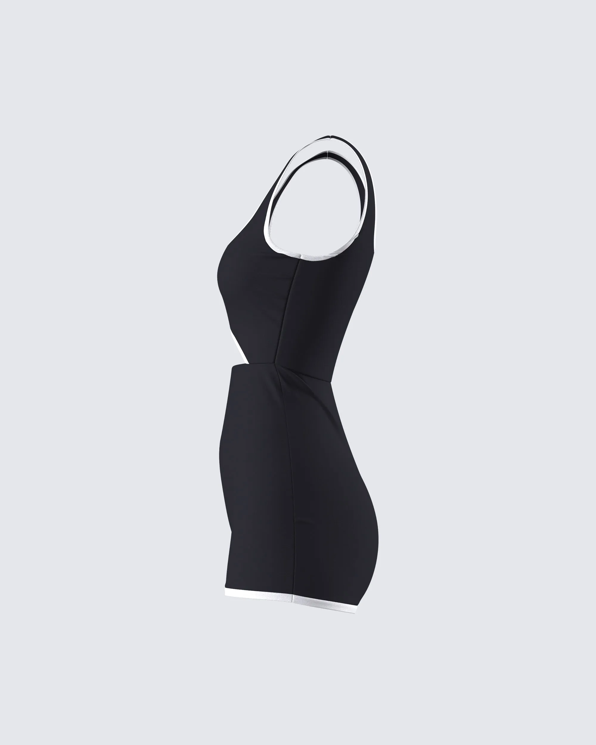 Kaede Black Contrast Binding Onesie sold by Finesse product image thumbnail 2