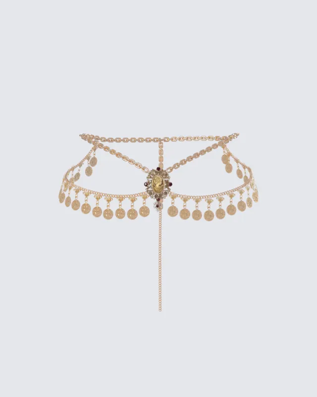 Zana Gold Metal Coin Belt sold by Finesse