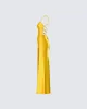 Zabel Orange Satin Maxi Dress sold by Finesse