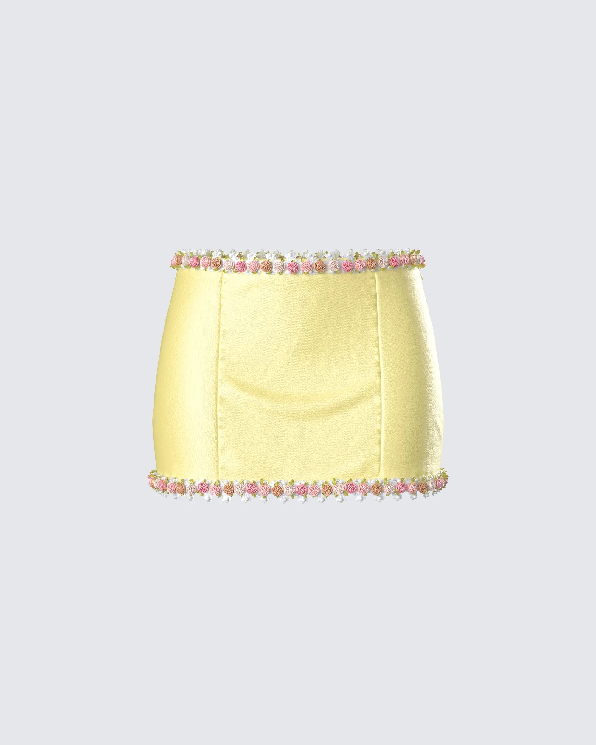 Nori Yellow Floral Micro Mini Skirt sold by Finesse