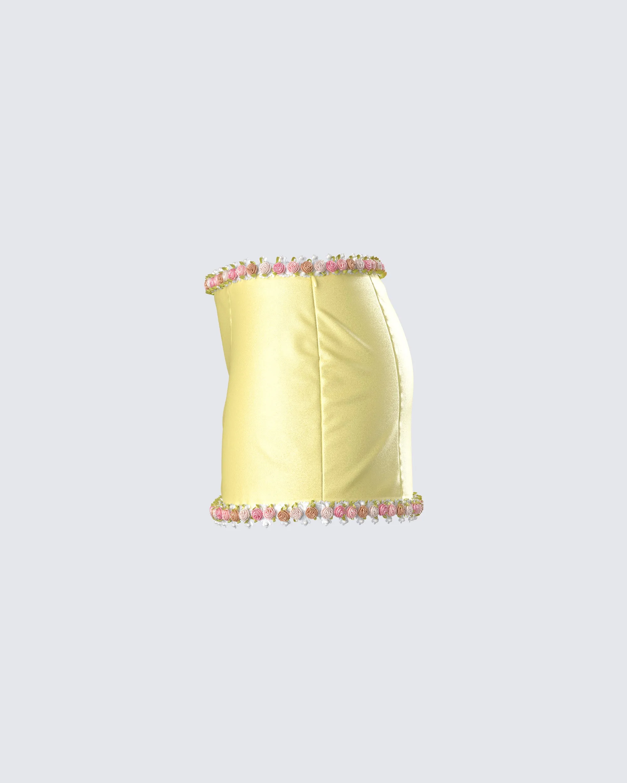 Nori Yellow Floral Micro Mini Skirt sold by Finesse product image thumbnail 2