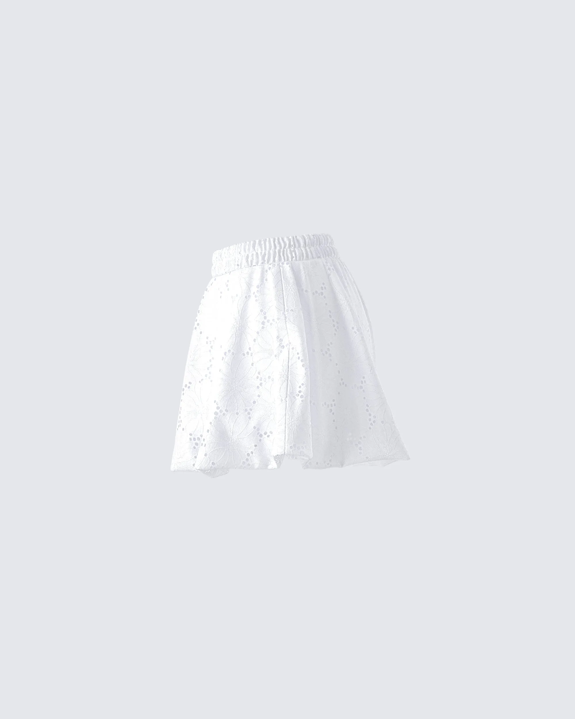 Hedi White Eyelet Bubble Mini Skirt sold by Finesse product image thumbnail 2