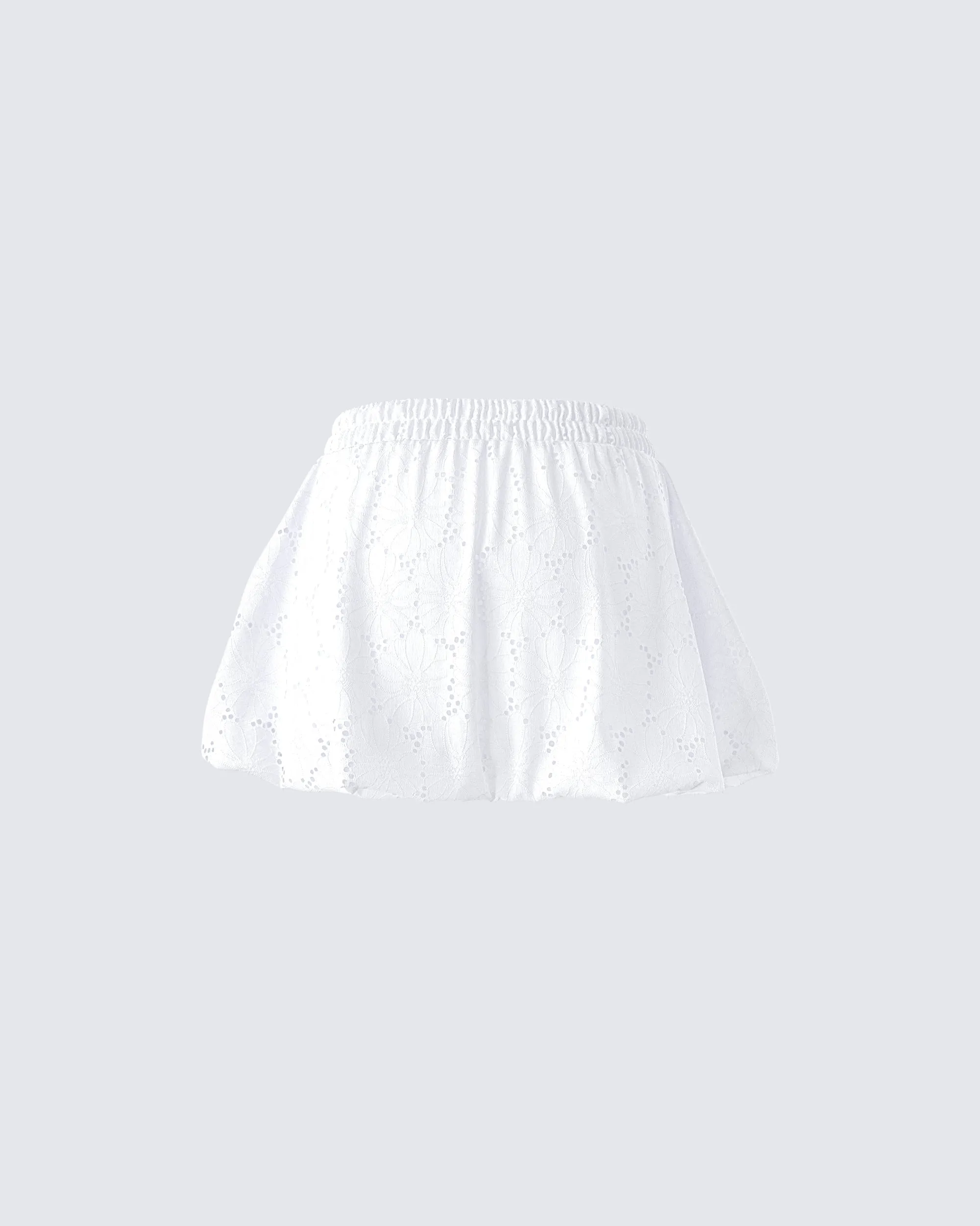 Hedi White Eyelet Bubble Mini Skirt sold by Finesse product image thumbnail 3