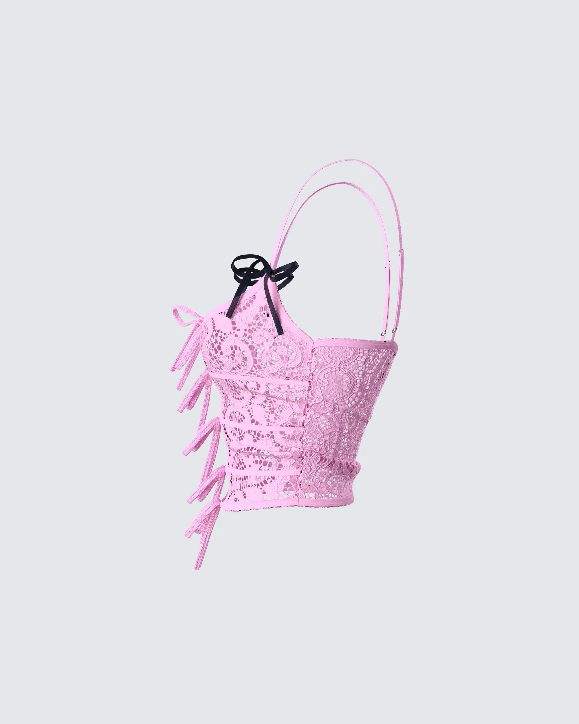 Halsey Pink Lace Tie Front Top sold by Finesse product image thumbnail 2