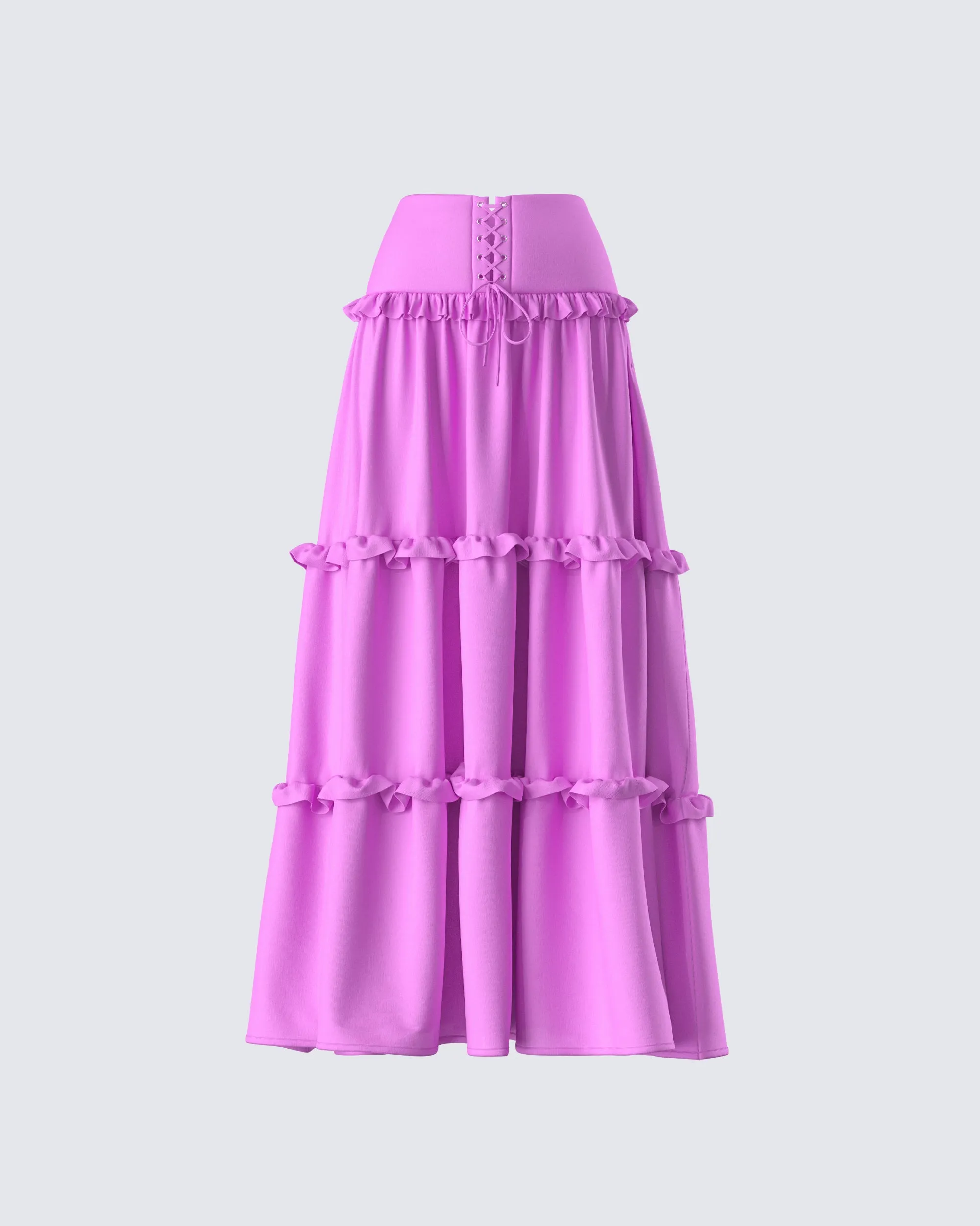 Fabiana Lilac Tiered Maxi Skirt sold by Finesse