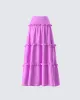 Fabiana Lilac Tiered Maxi Skirt sold by Finesse
