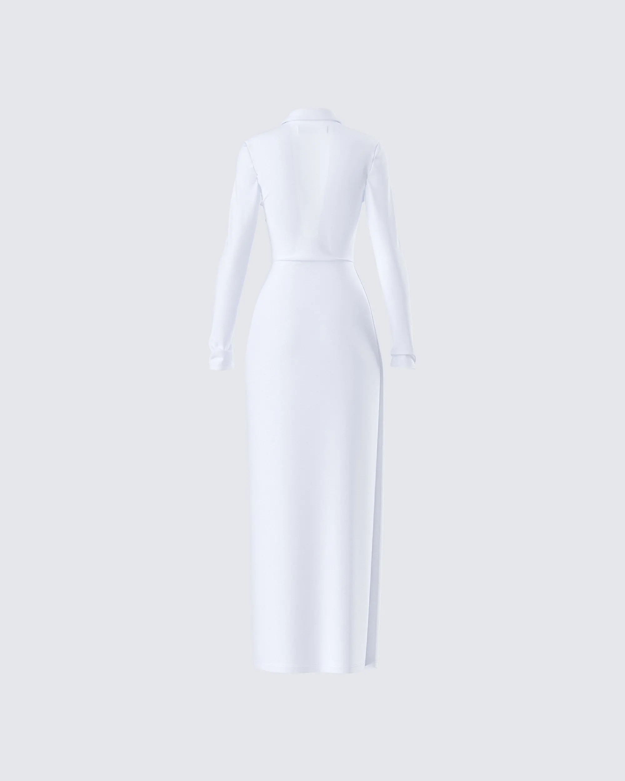 Zaida White Plunge Maxi Dress sold by Finesse product image thumbnail 3