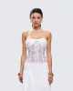 Zaya White Lace Corset Top sold by Finesse