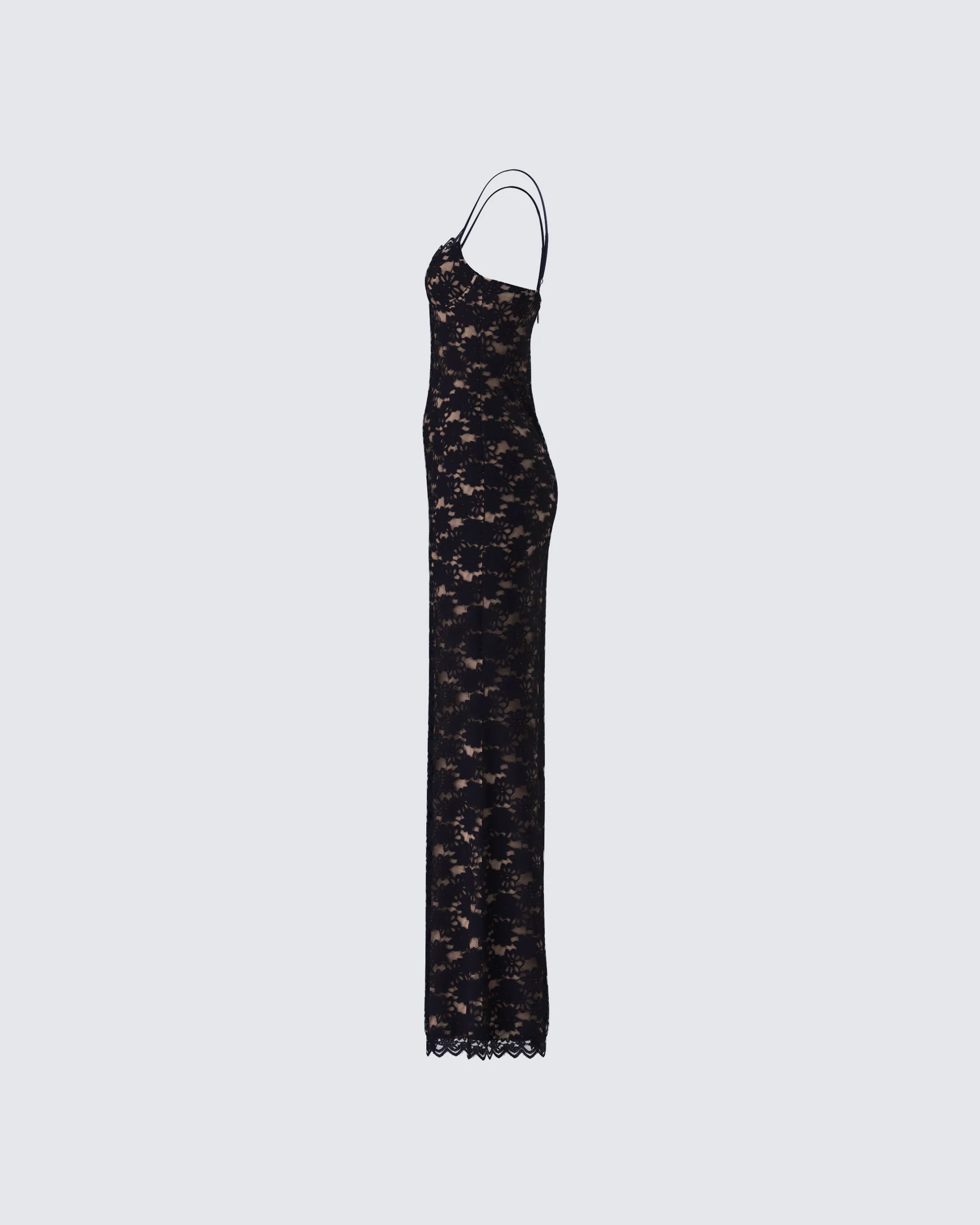 Nevaeh Black Lace Maxi Dress sold by Finesse product image thumbnail 2