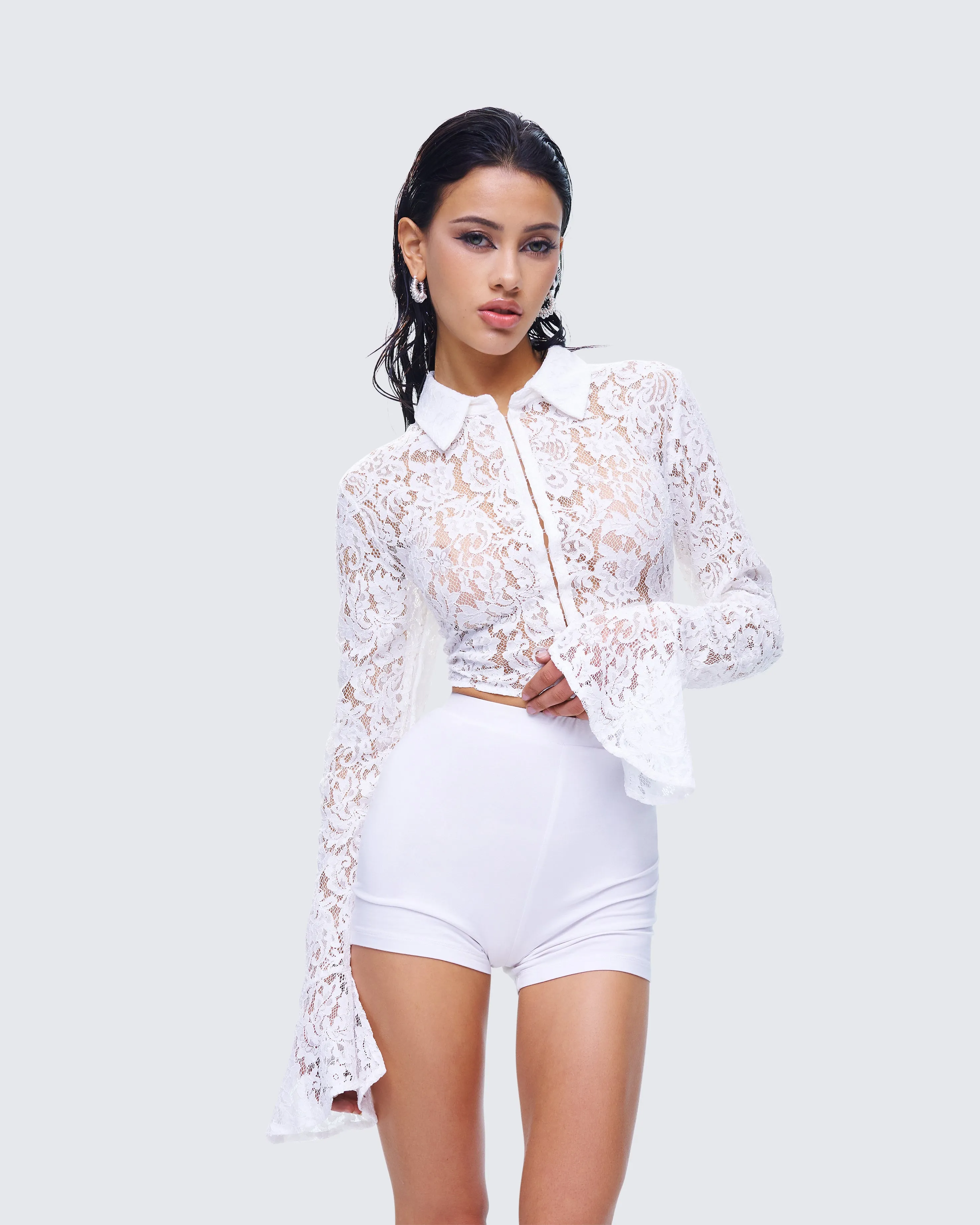 Eunji White Lace Blouse Top sold by Finesse product image thumbnail 5