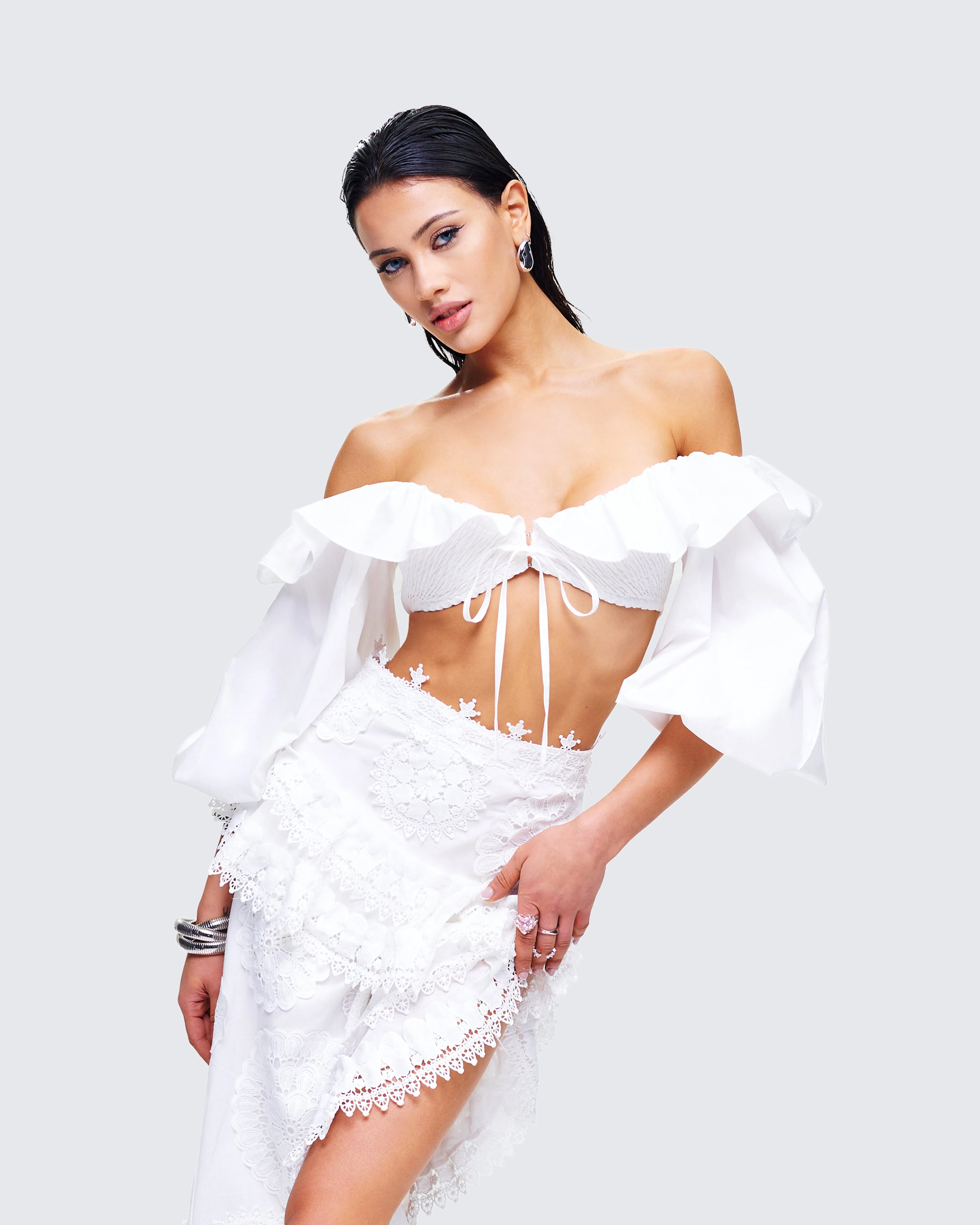 Villi White Off Shoulder Top sold by Finesse product image thumbnail 5