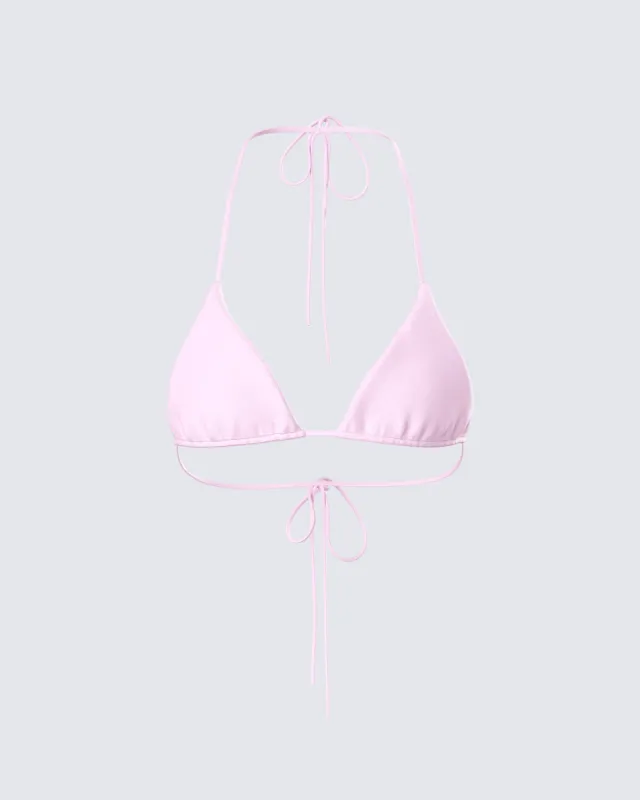 Halsey Pink Triangle Bikini Top sold by Finesse