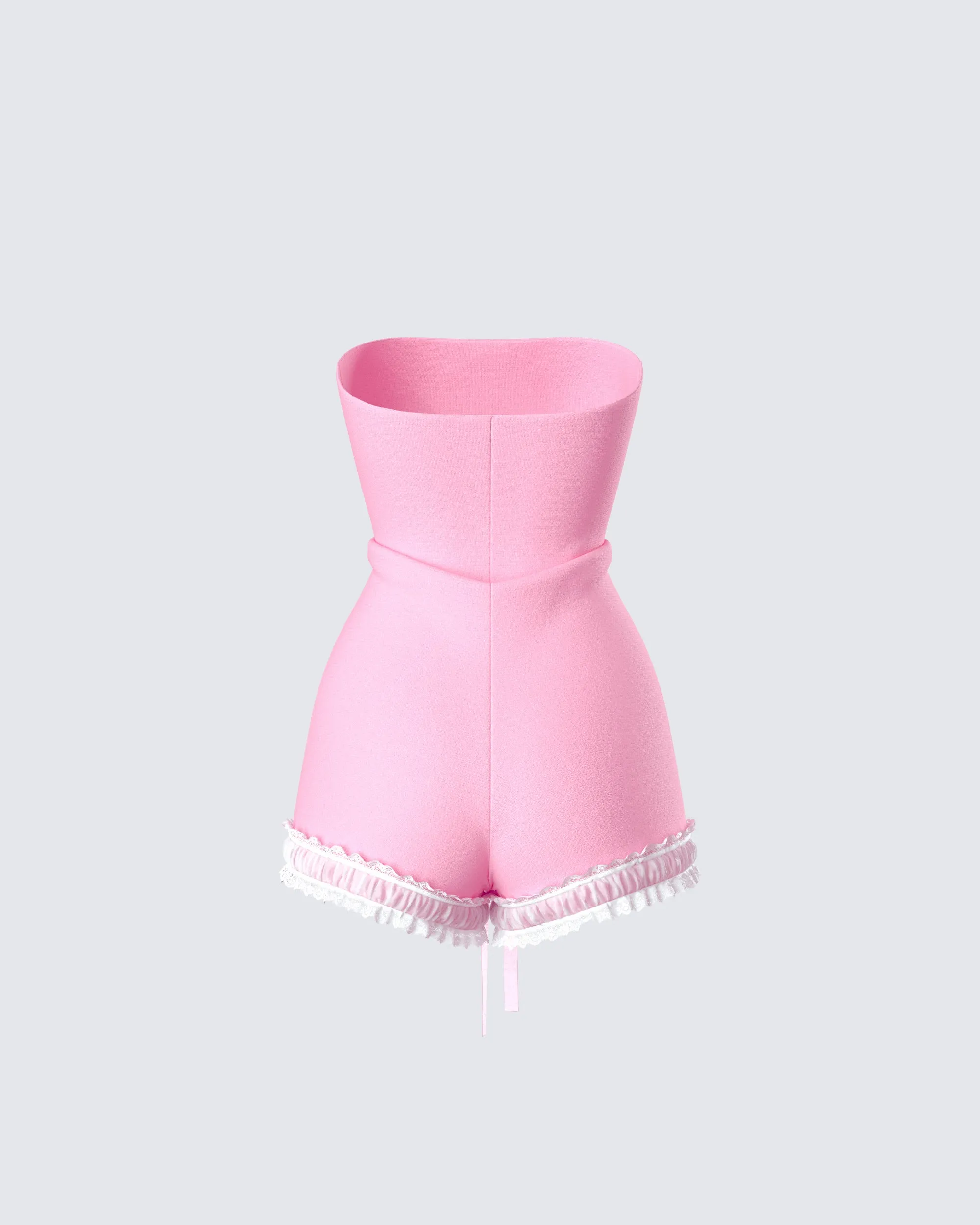 Gita Pink Bow Strapless Romper sold by Finesse product image thumbnail 3