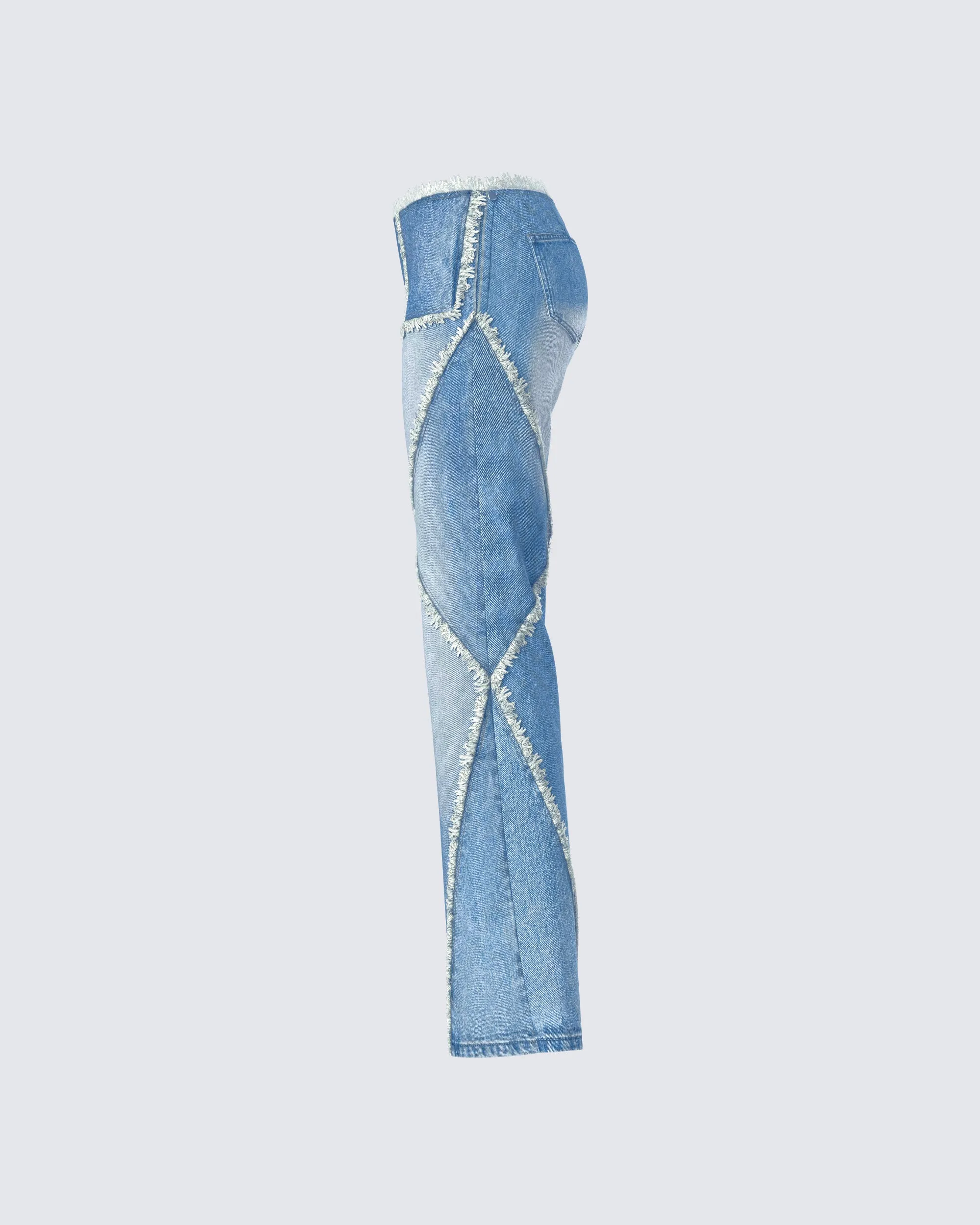 Kaiana Blue Denim Straight Leg Jeans sold by Finesse product image thumbnail 2