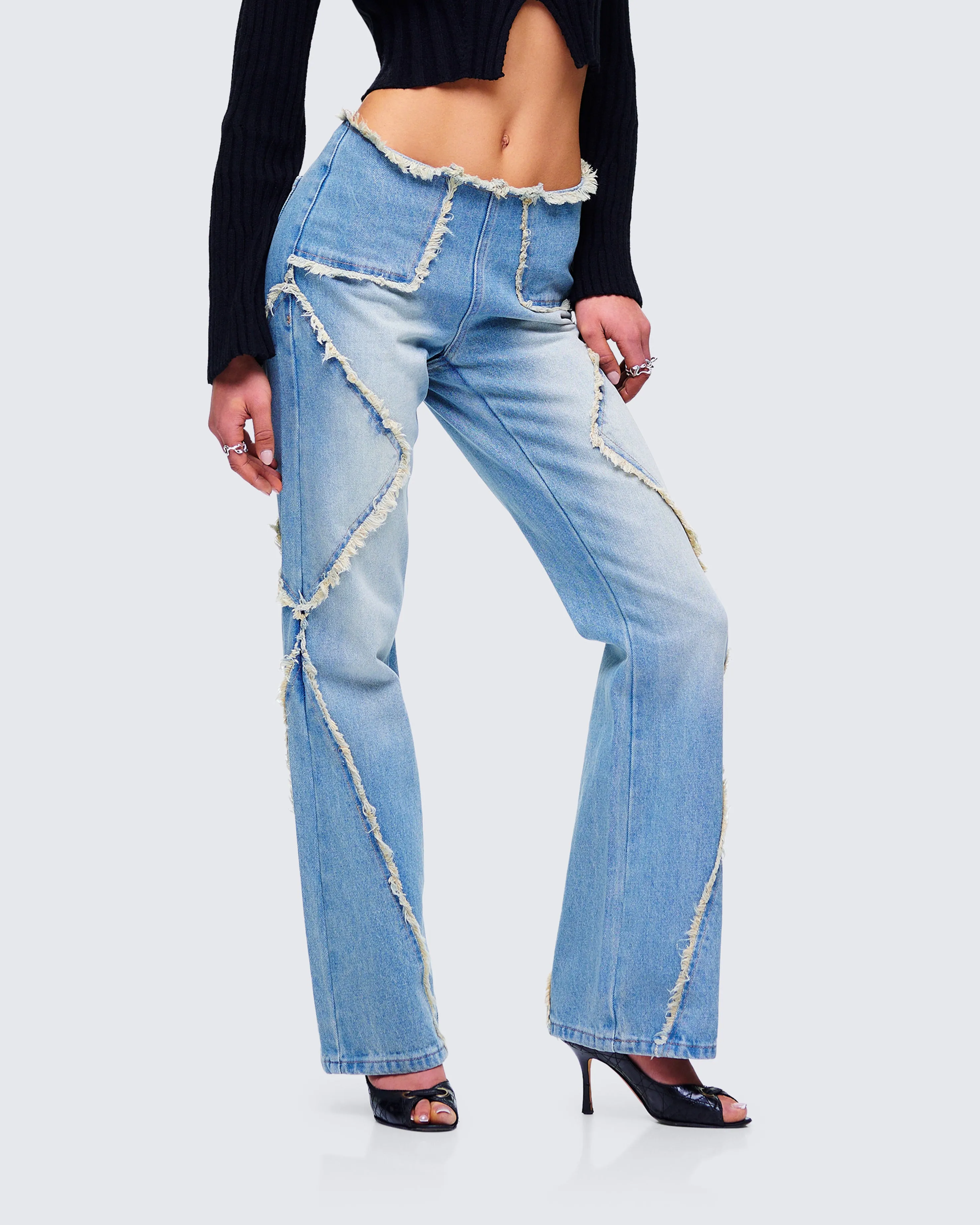 Kaiana Blue Denim Straight Leg Jeans sold by Finesse product image thumbnail 5