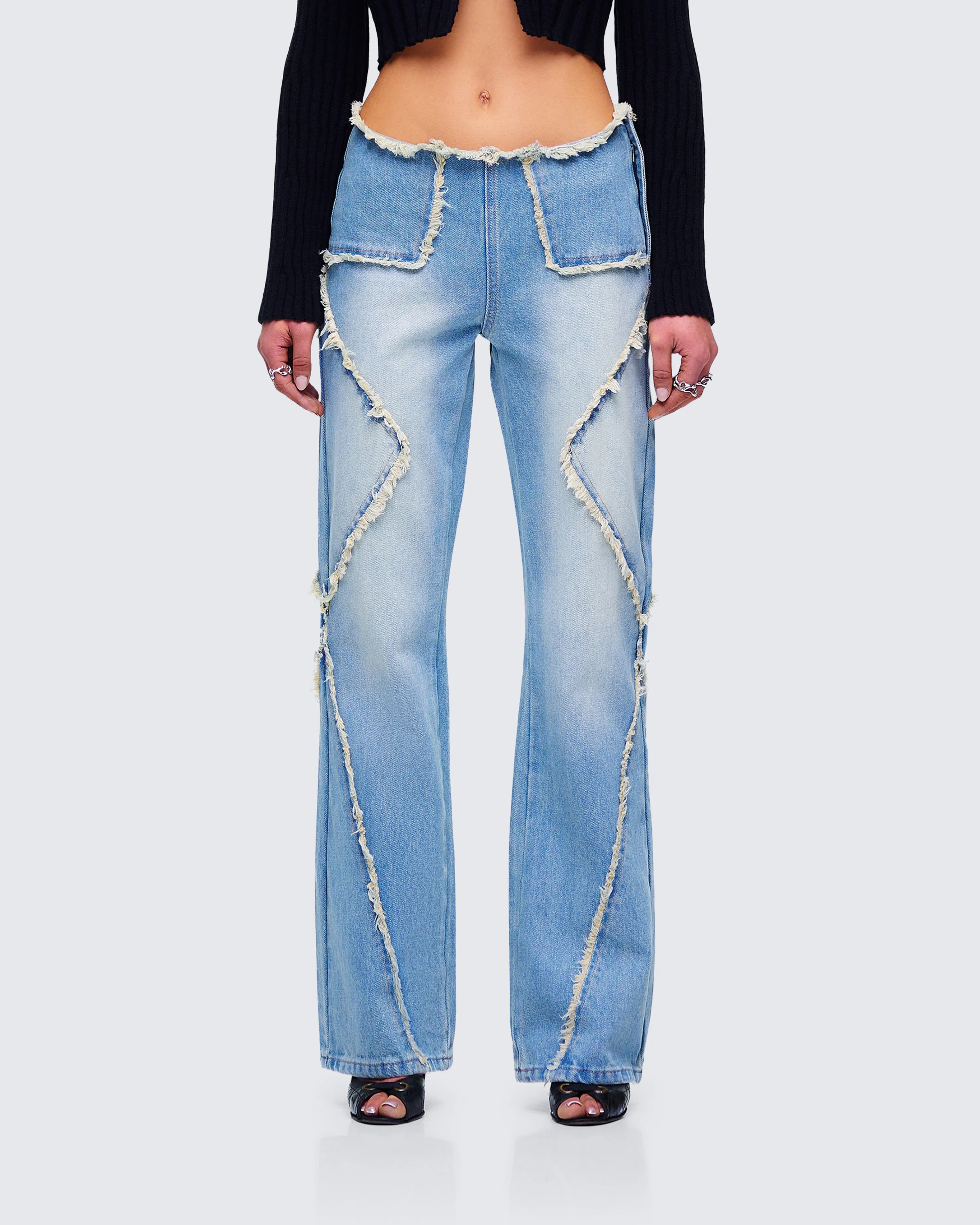 Kaiana Blue Denim Straight Leg Jeans sold by Finesse product image thumbnail 4