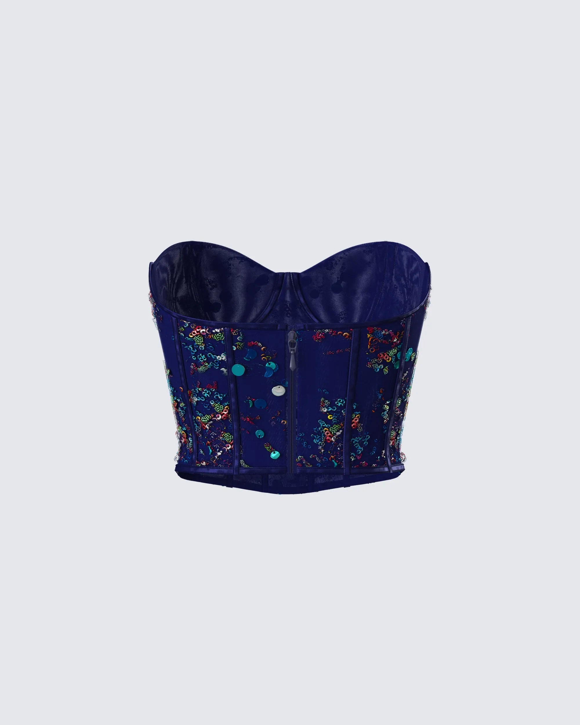 Jadira Blue Sequin Corset Top sold by Finesse product image thumbnail 3
