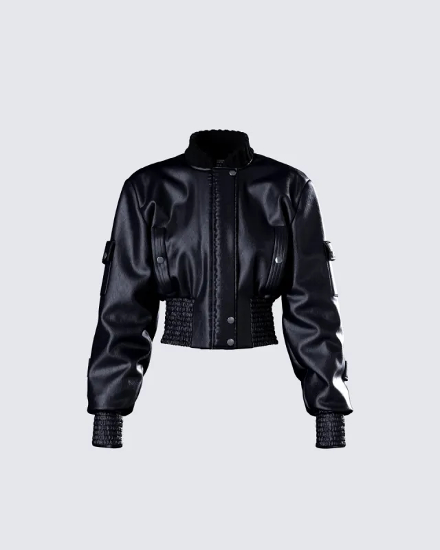 Darah Black Bomber Jacket sold by Finesse